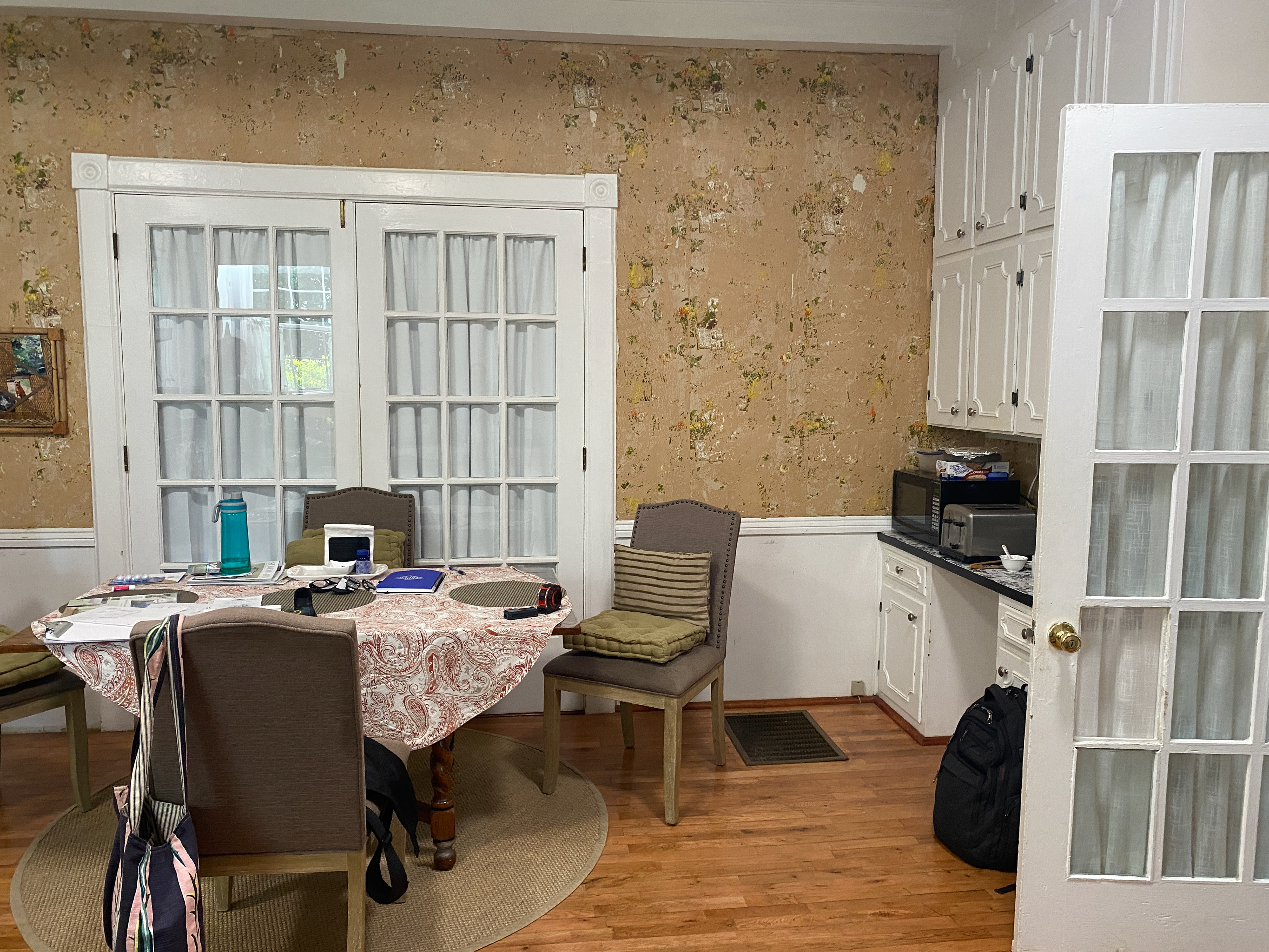 New pantry area - remove french doors