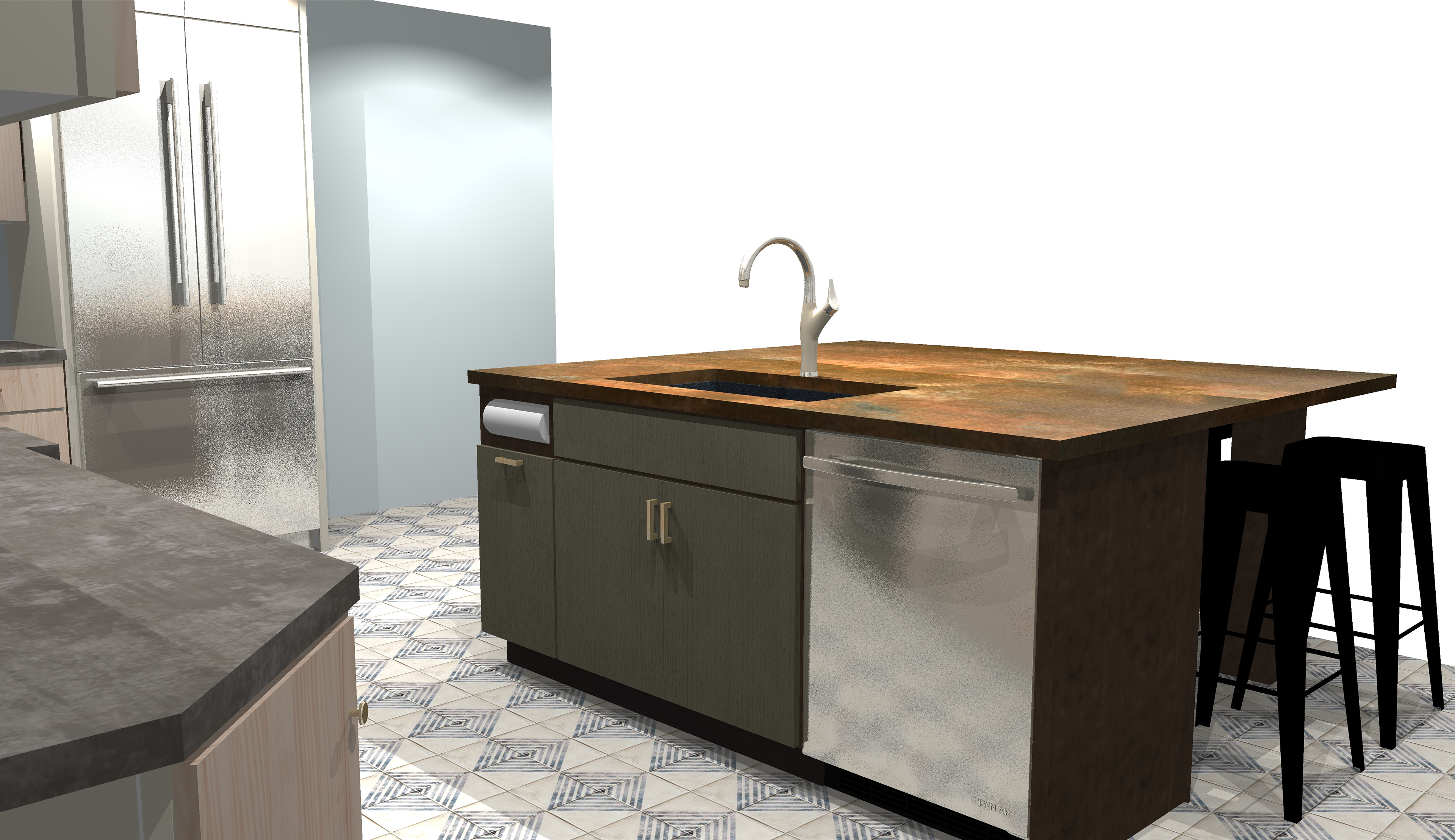 Large island gathering space