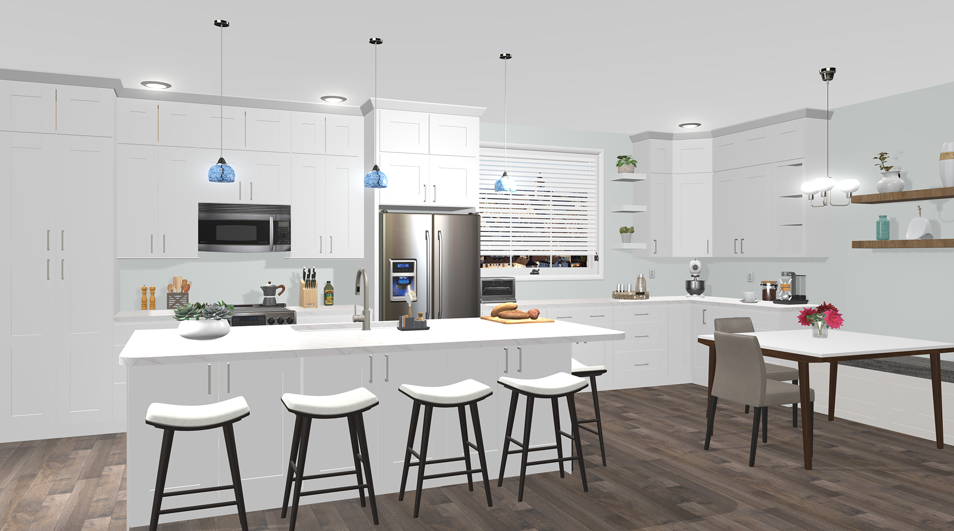 Re-arrange appliance locations for better flow.