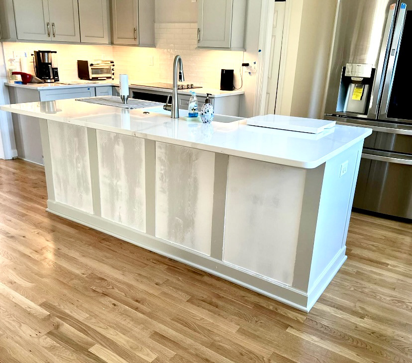 Custom picture frame island