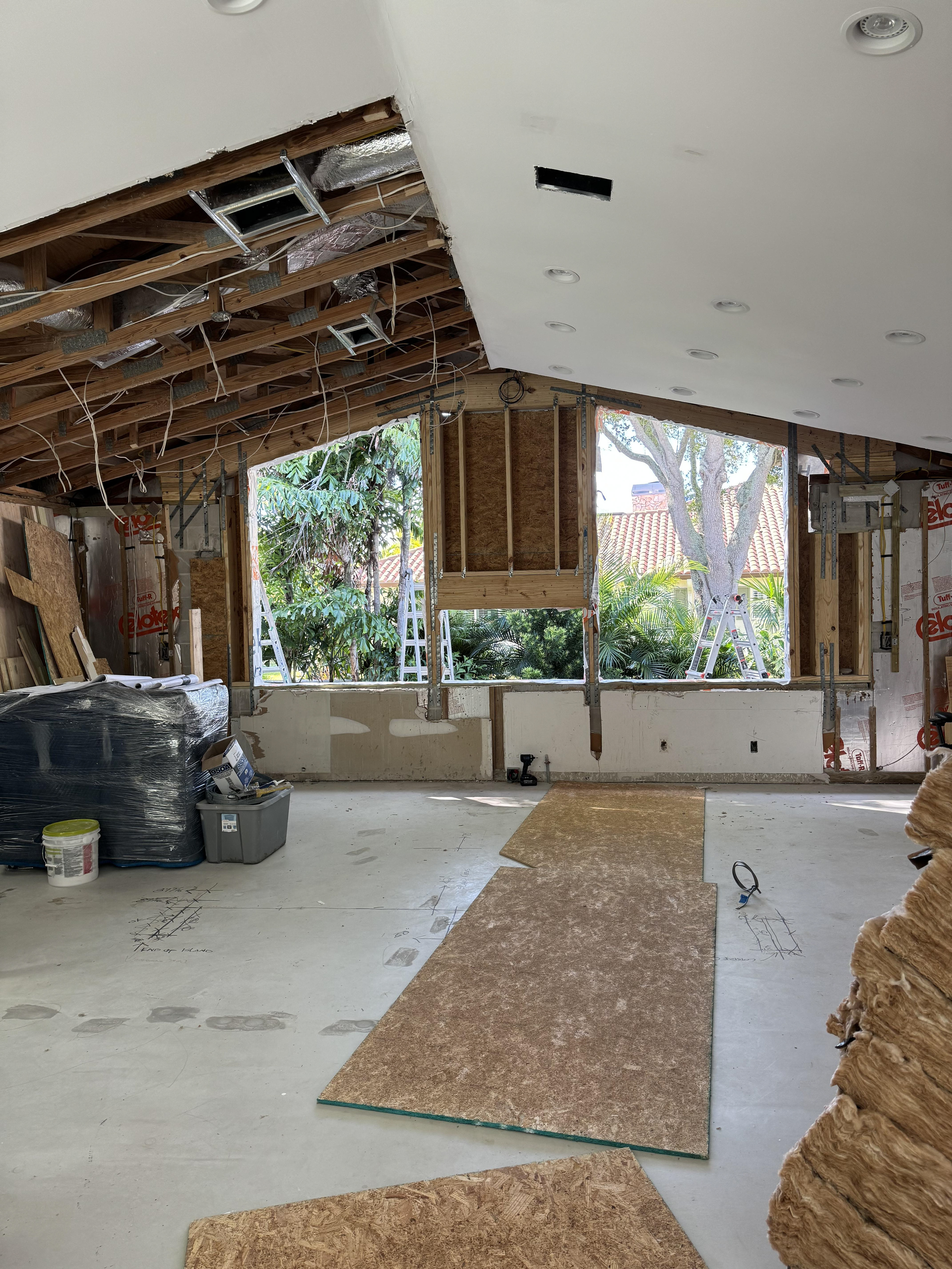 New windows, wiring, flooring, AC Intake moved