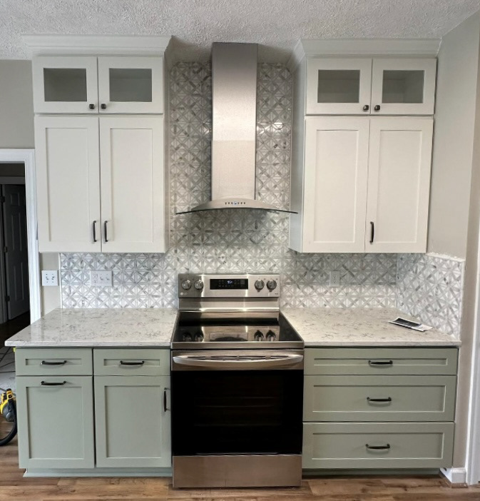 Remodel photo - marble backsplash