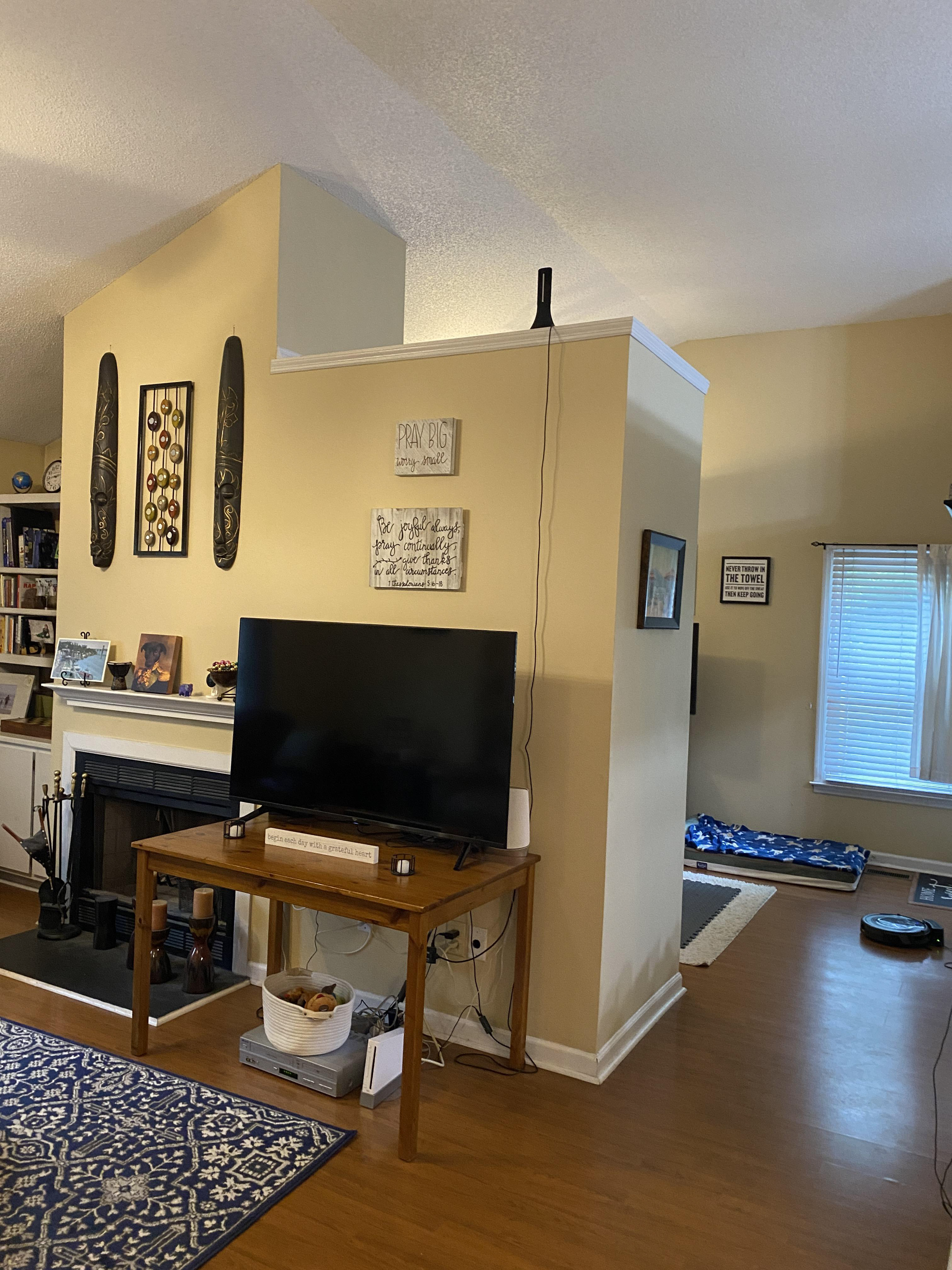 Brought walls to ceiling, added pocket doors for new office