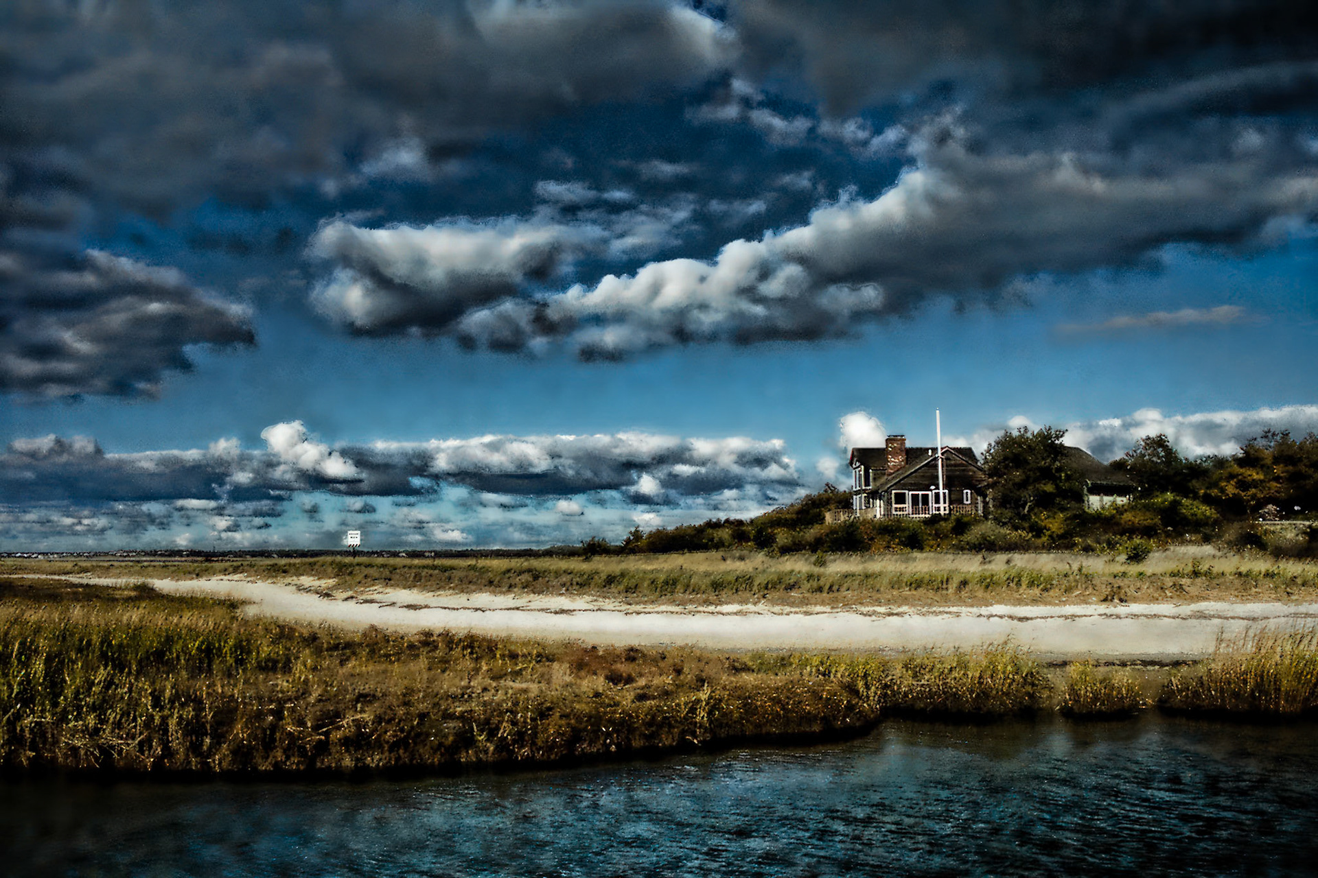 Autumn in Cape Cod. House on the shore
