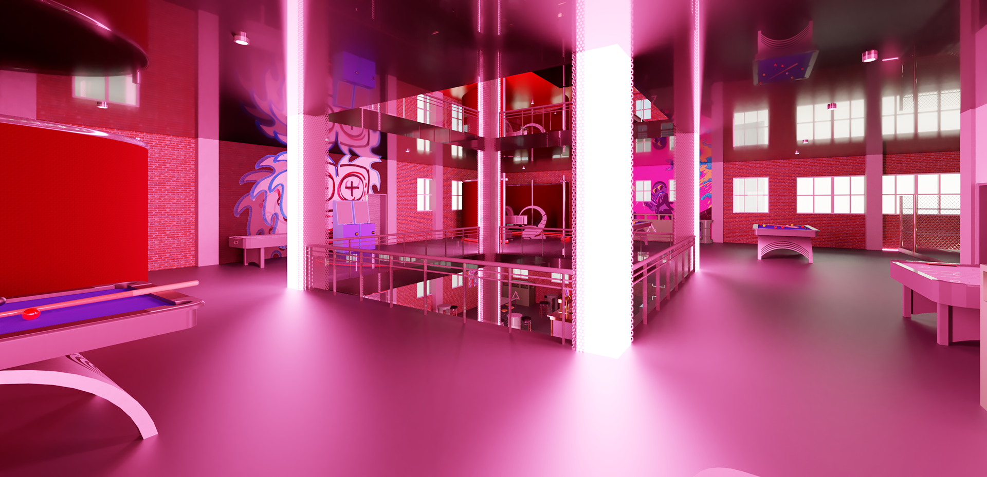 Second and Third Floors: Independant and Group Gaming Areas