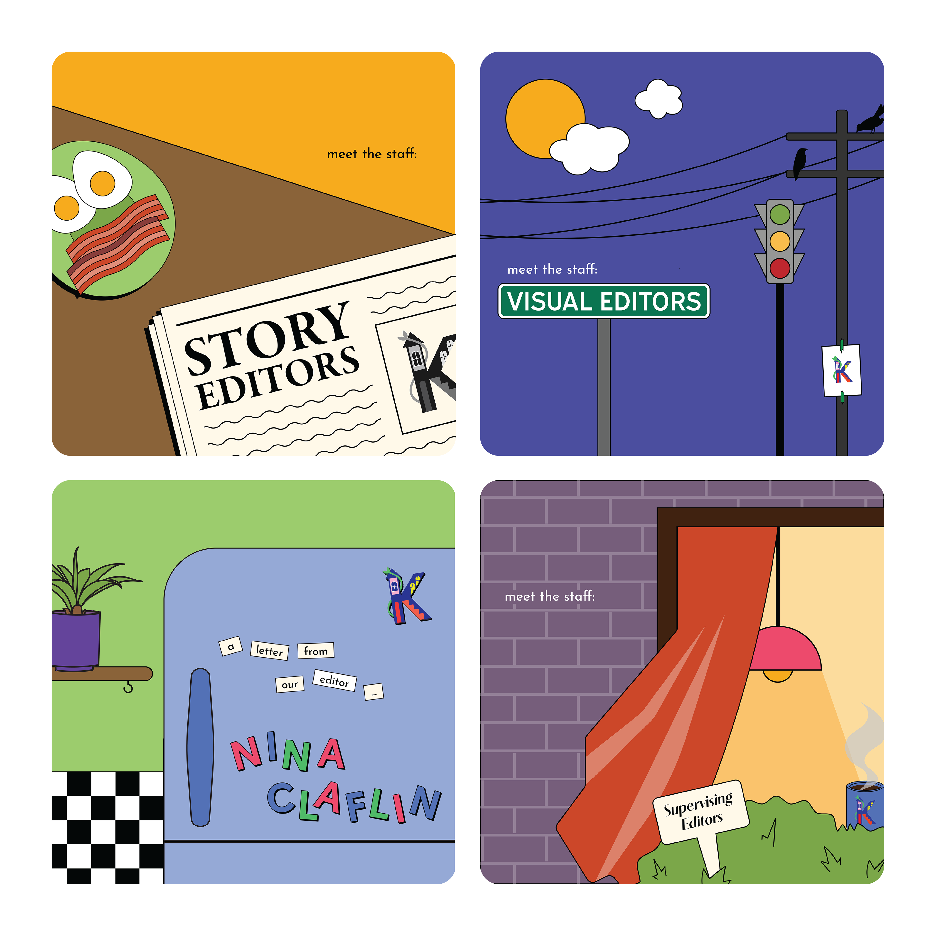 Social media illustrations created for Klipsun magazine