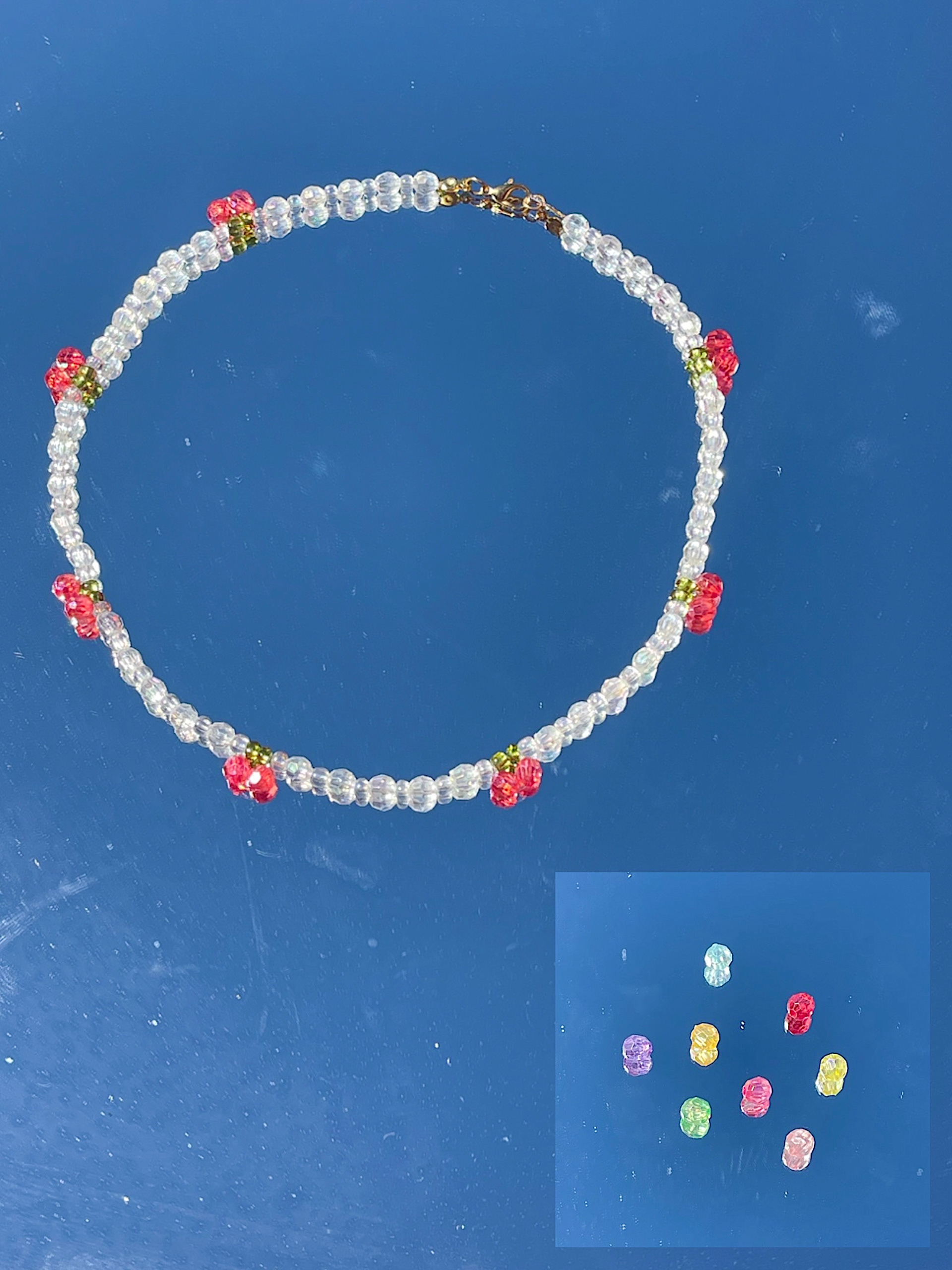The classic berry necklace. Available in cherries, oranges, lemons, limes, blueberries, grapes, pink berries, or any combination. $14. 