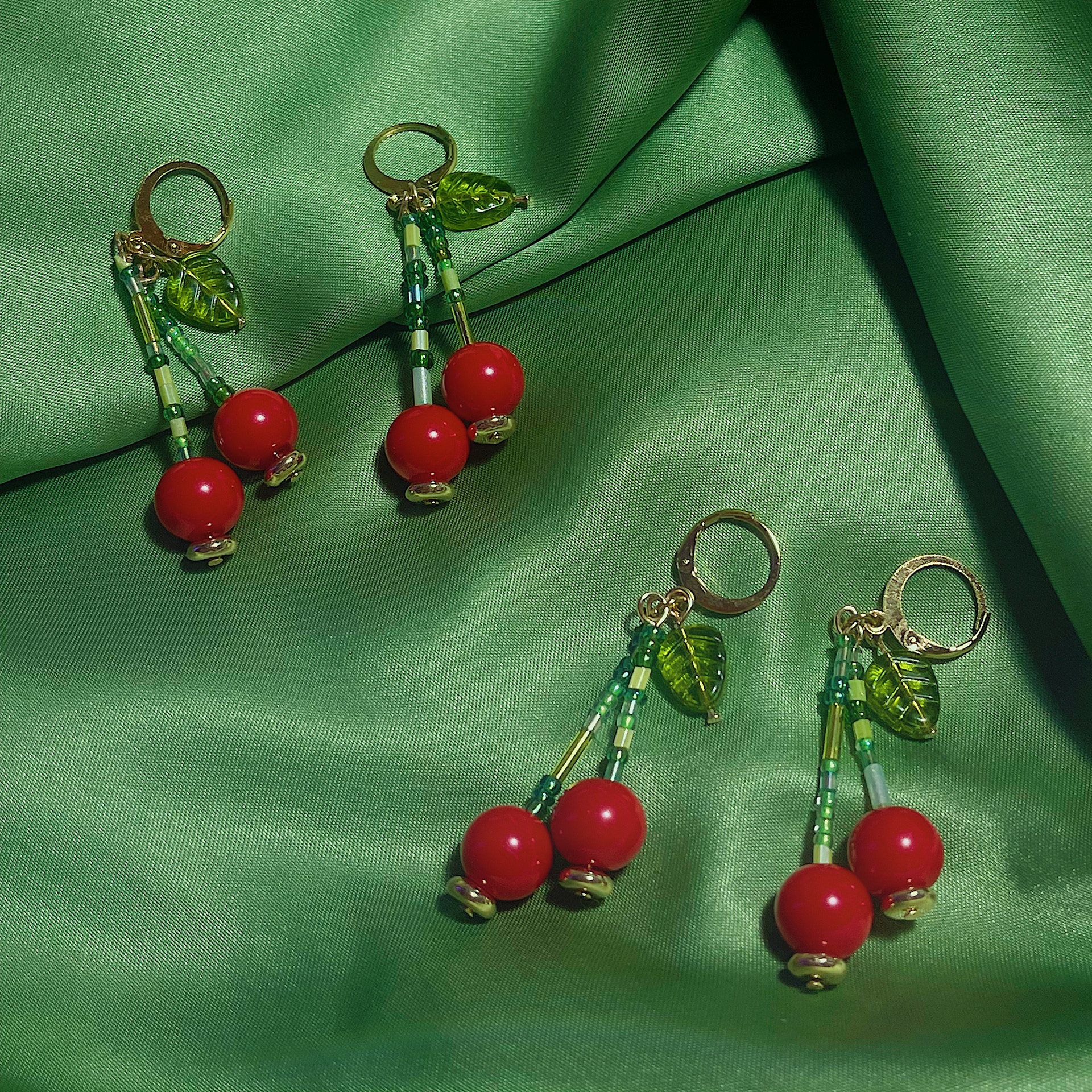 Cherry Earrings, available in silver hardware upon request. $12 