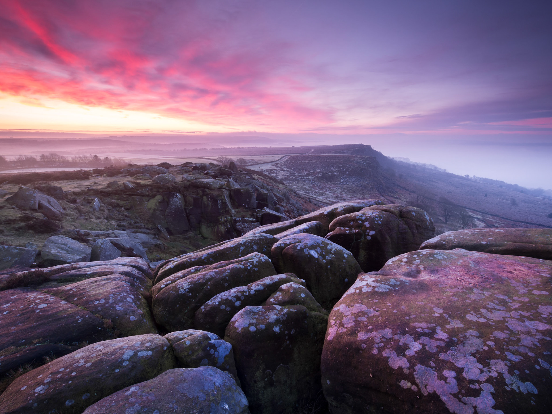 Curbar edge at sunrise 2
