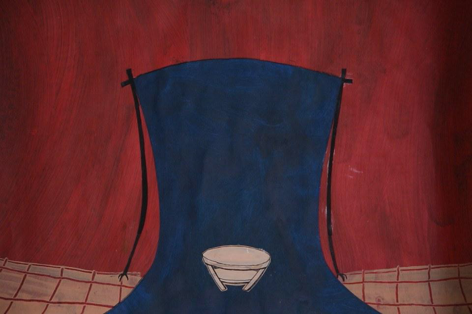 hand painted background using acrylic and paper collage