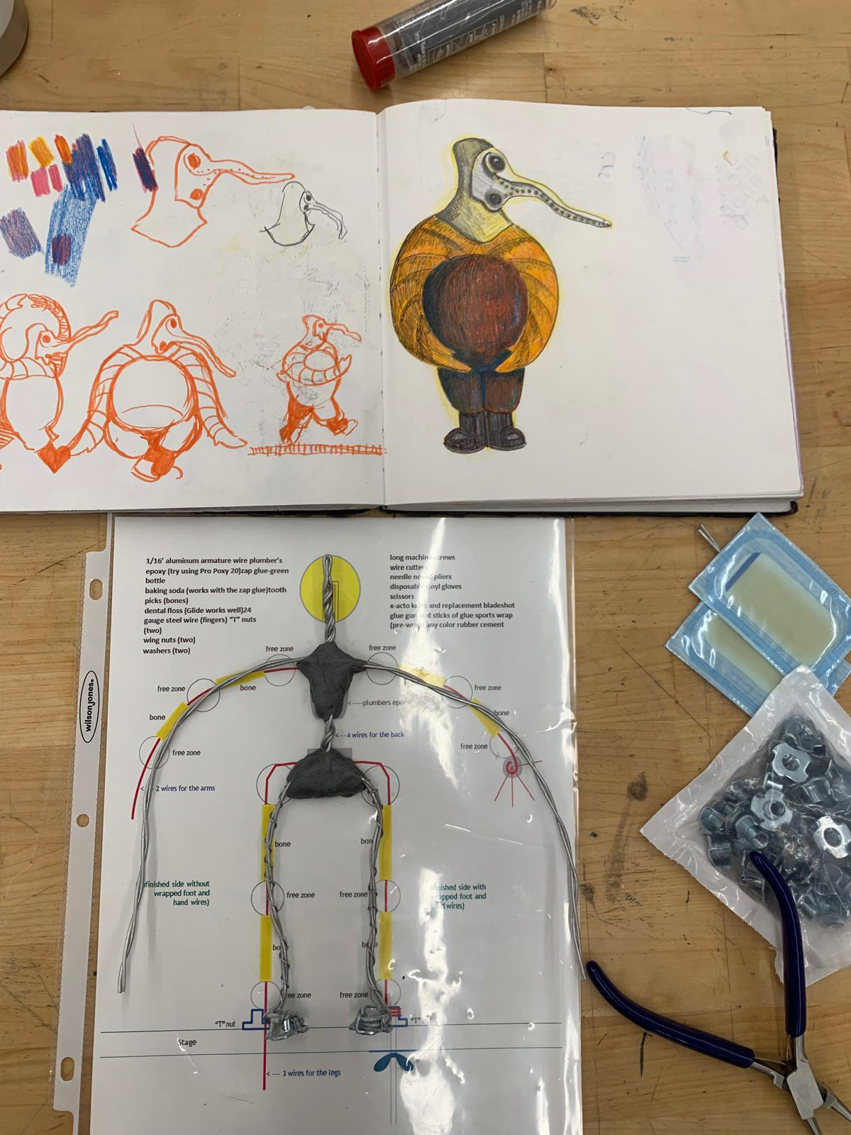 concept sketch, building up armature