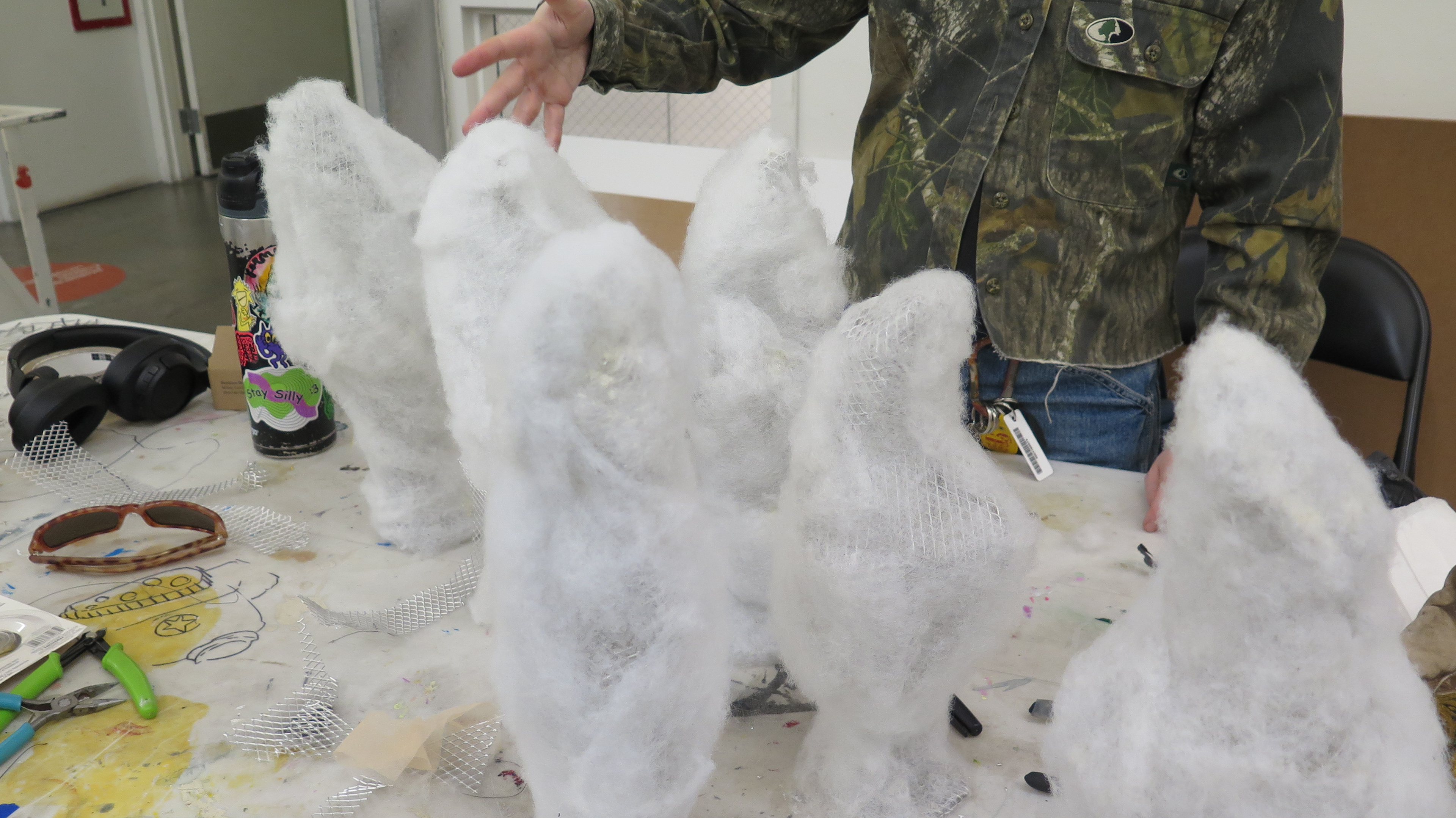 fiberfill to hide mesh