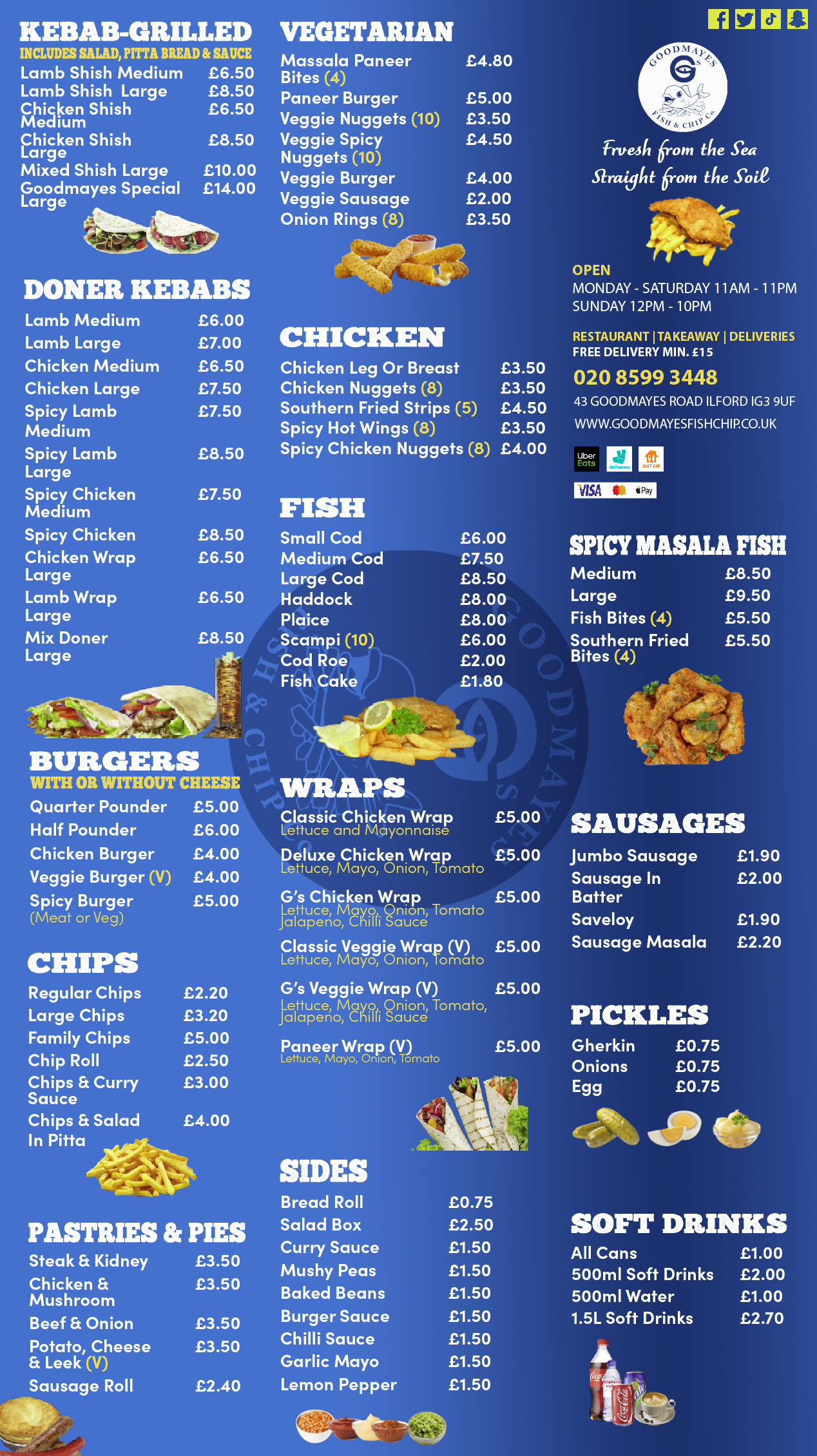 Goodmayes Menu Design