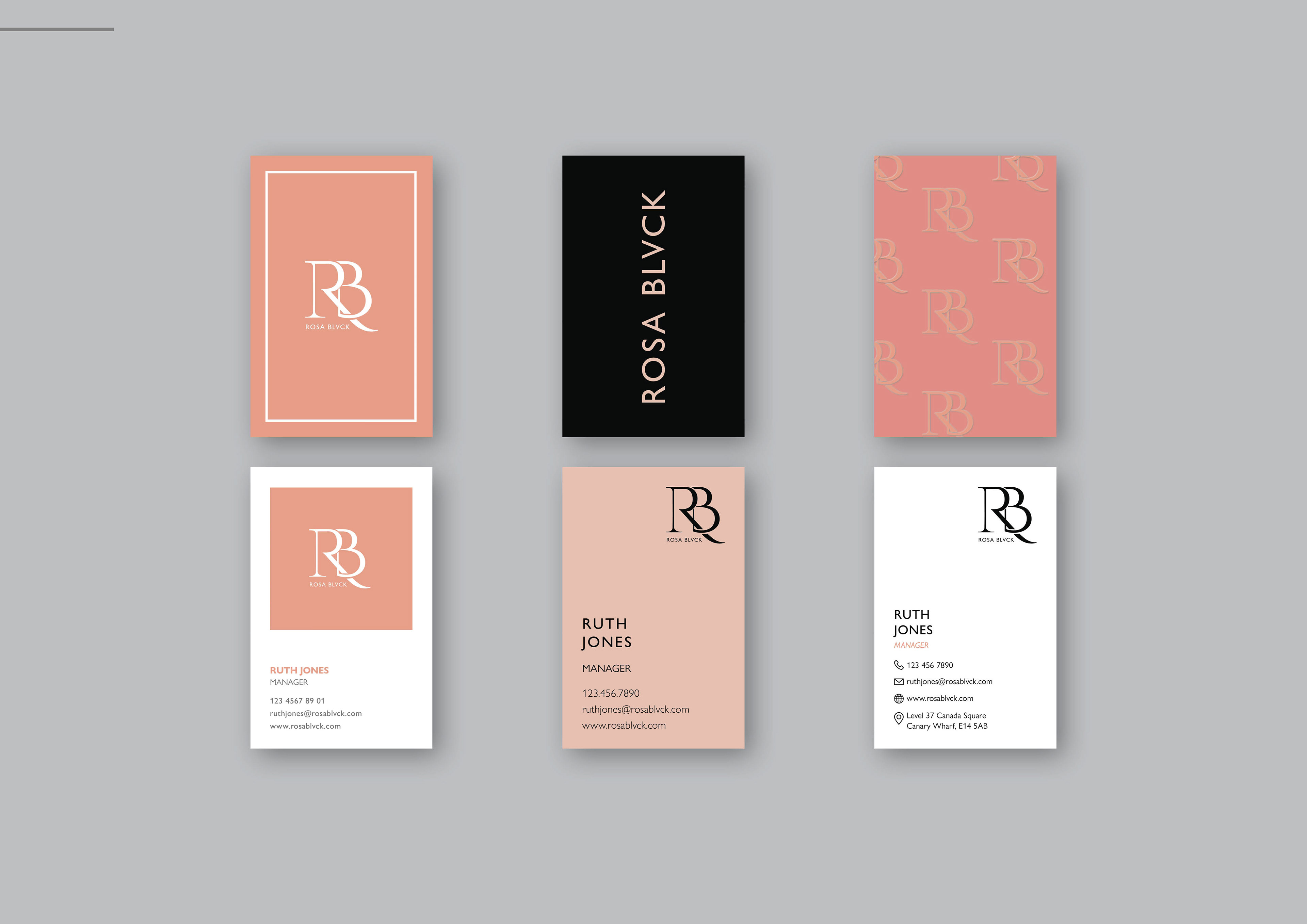 Rosa Blvck Business Card Concepts