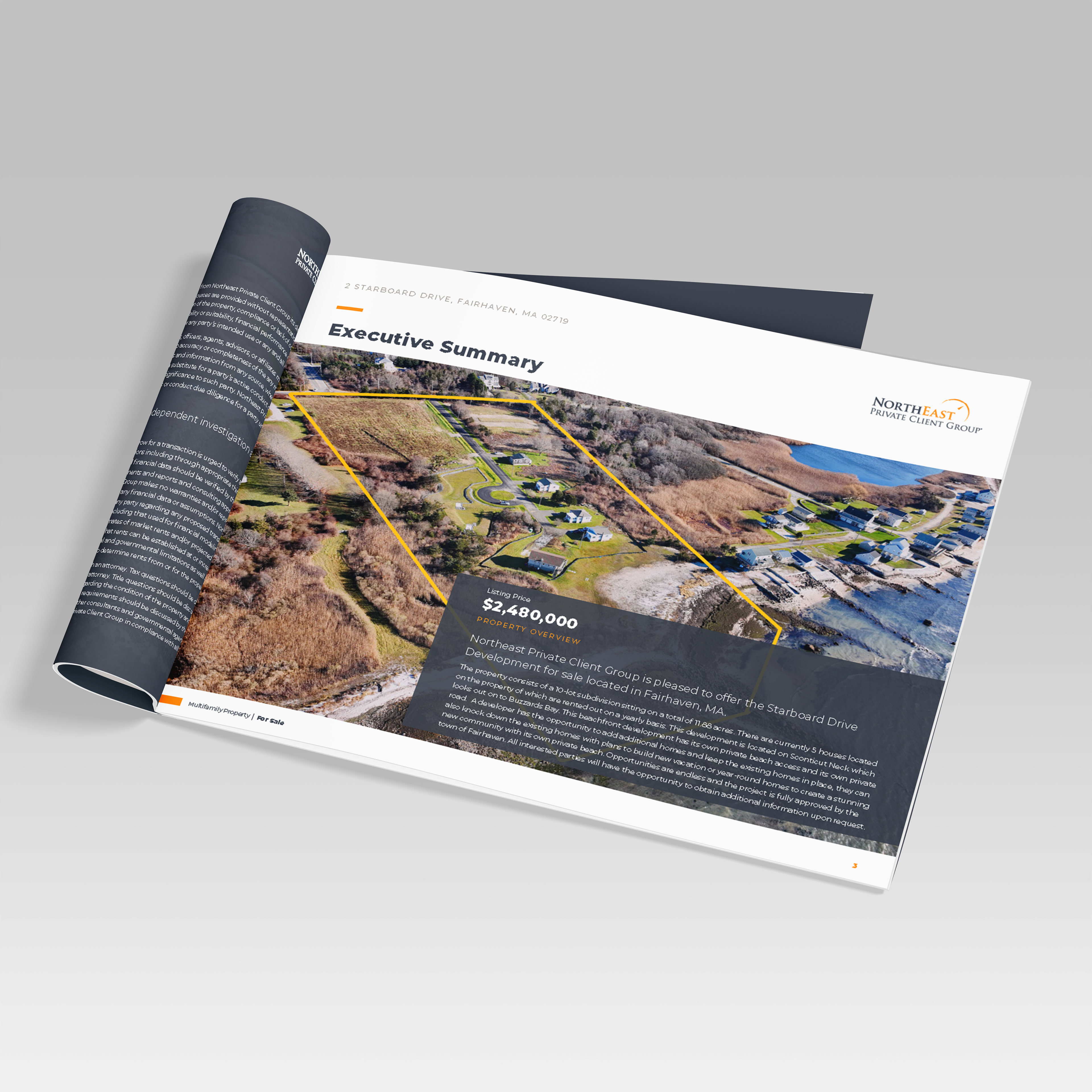 Executive Summary layout design with parcel of property outlined.