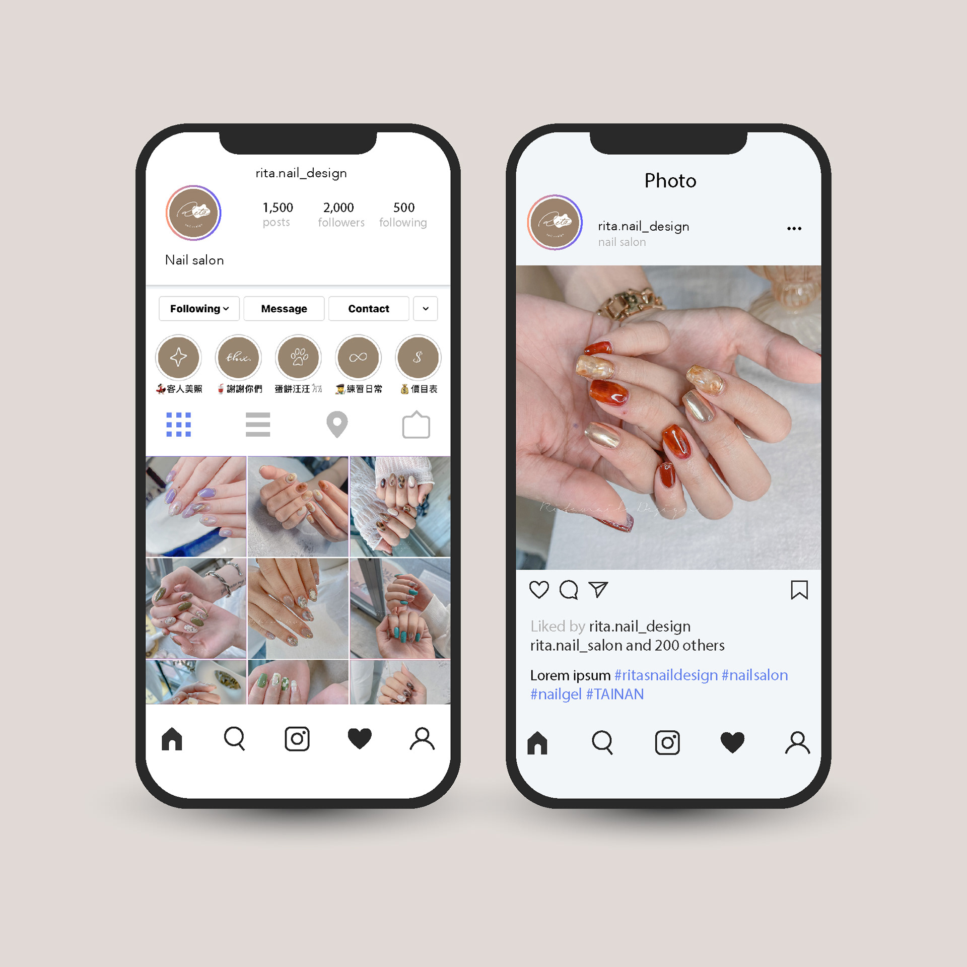 Instagram displayed