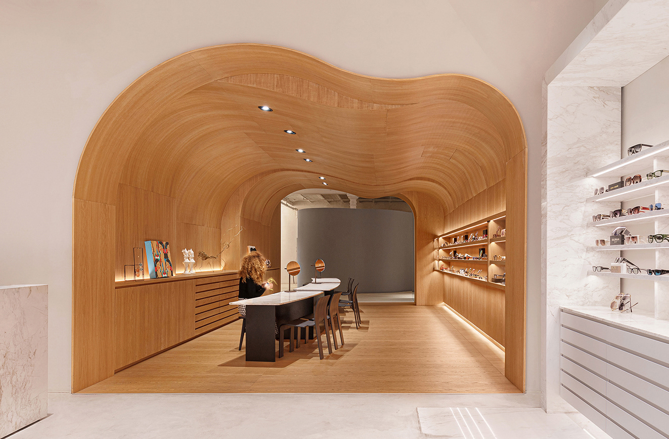 london commercial interior photography of optical shop with a nice design