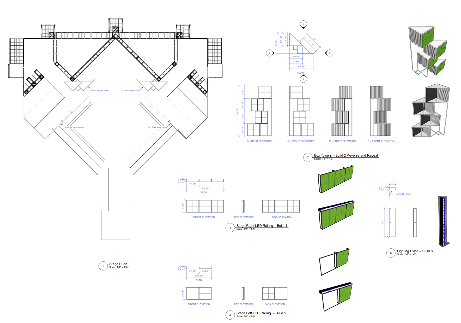 stage and scenery plans & elevations