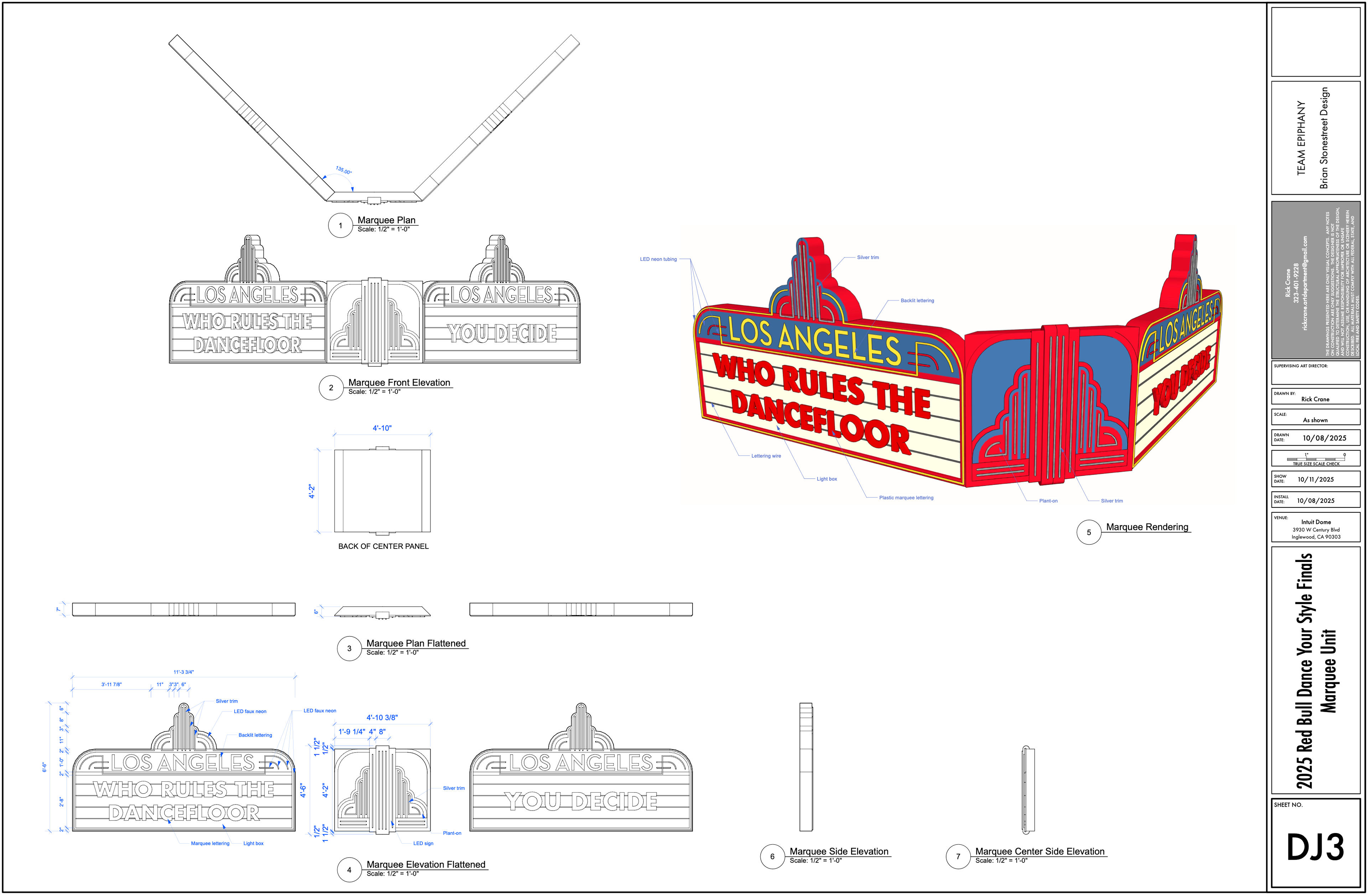 marquee plans and elevation