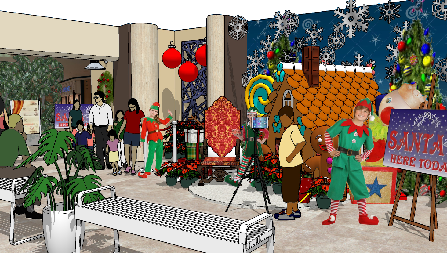 3D model of shopping mall