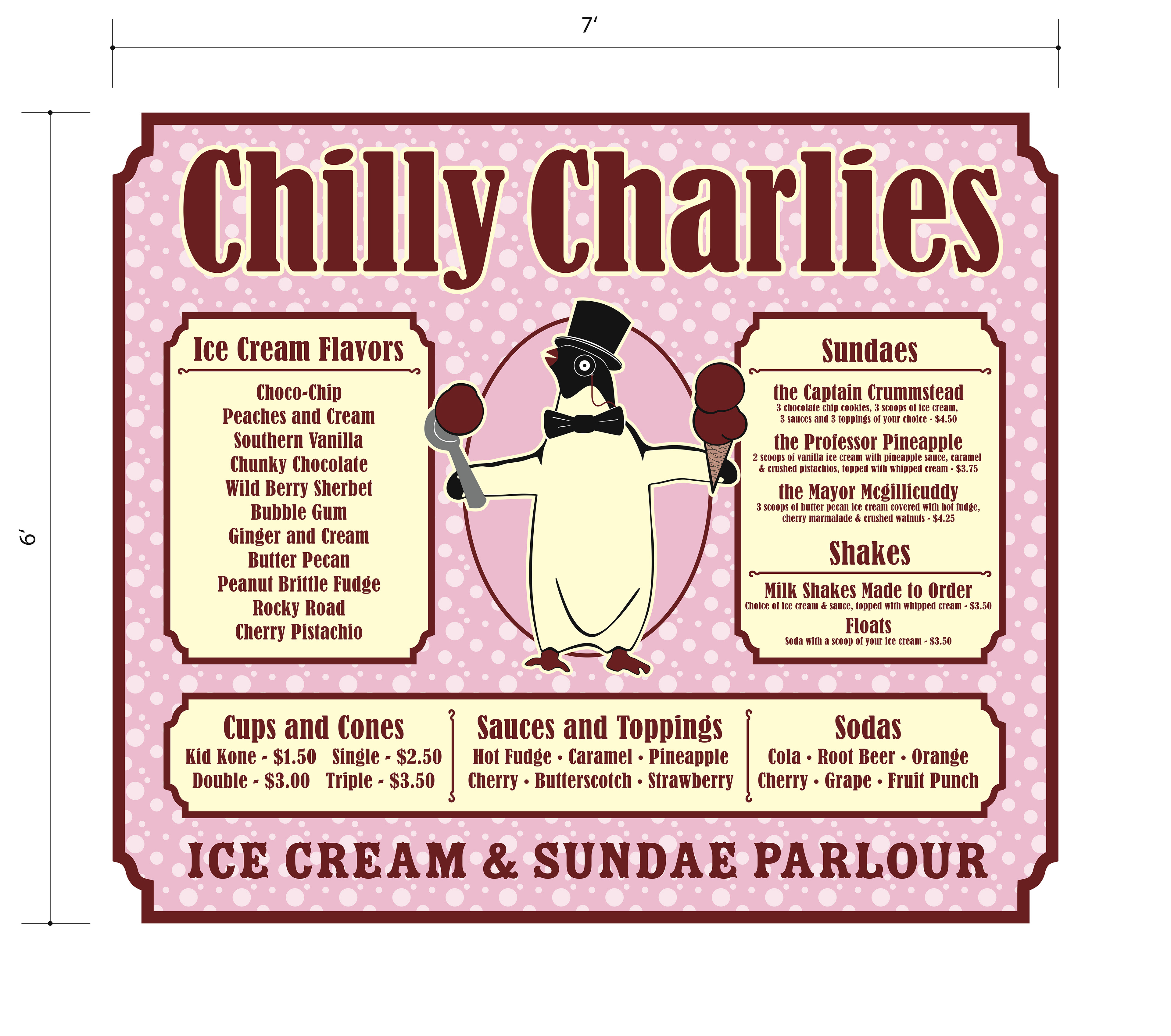 ice cream shop menu