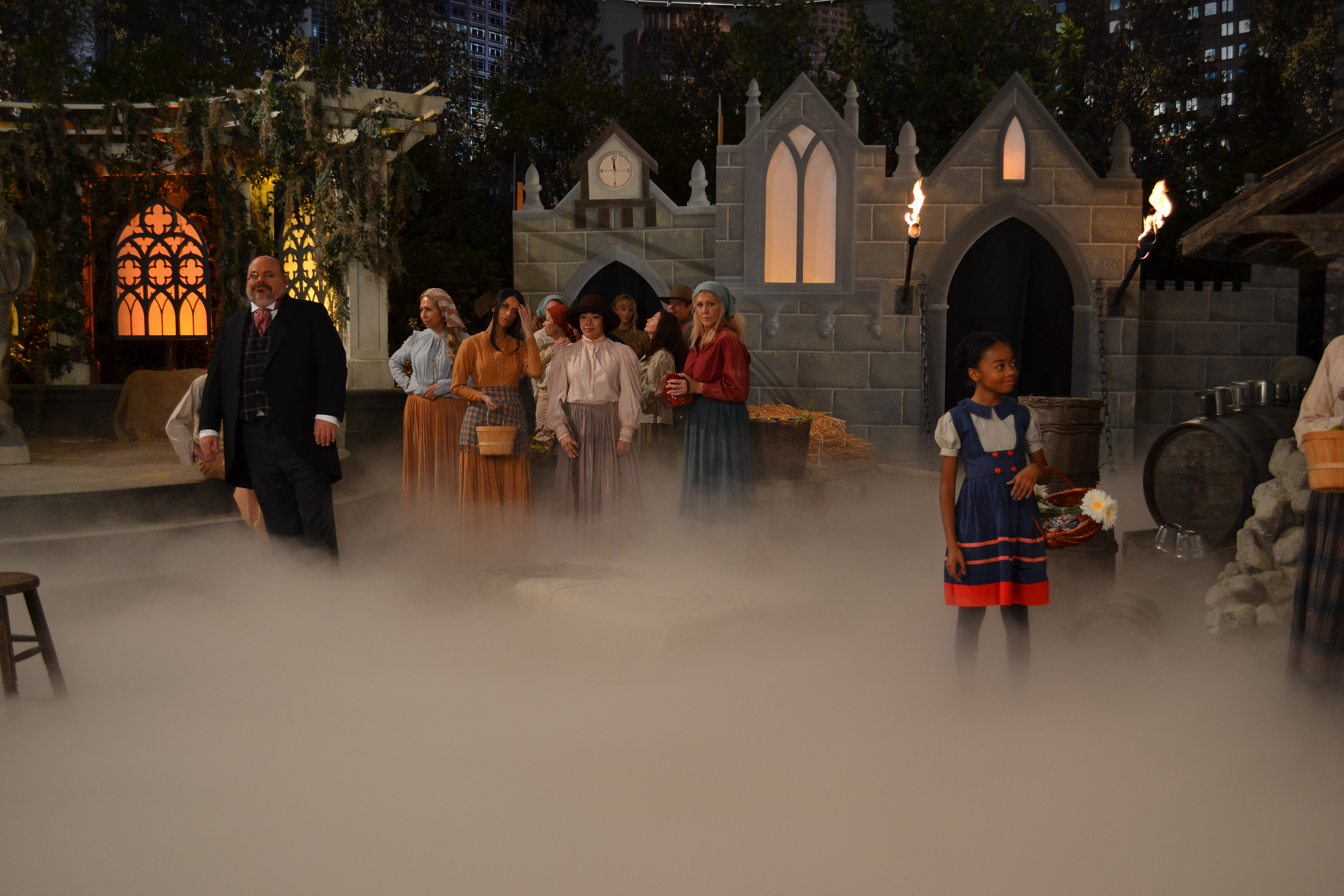 Halloween festival with haunted castle