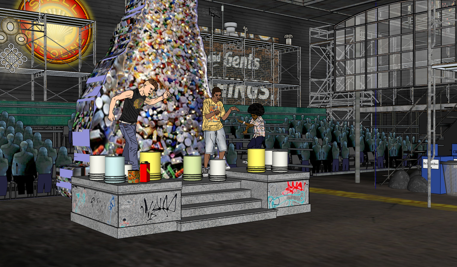 3D model of front steps