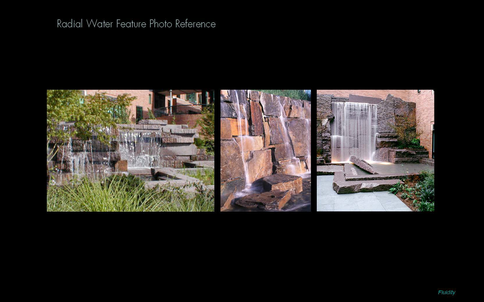 radial water feature reference images