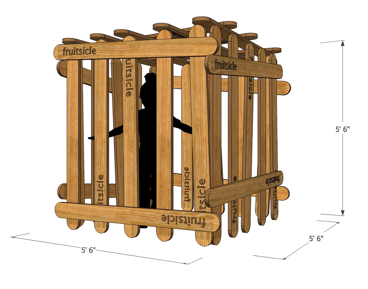 3D model of Popsicle stick cage