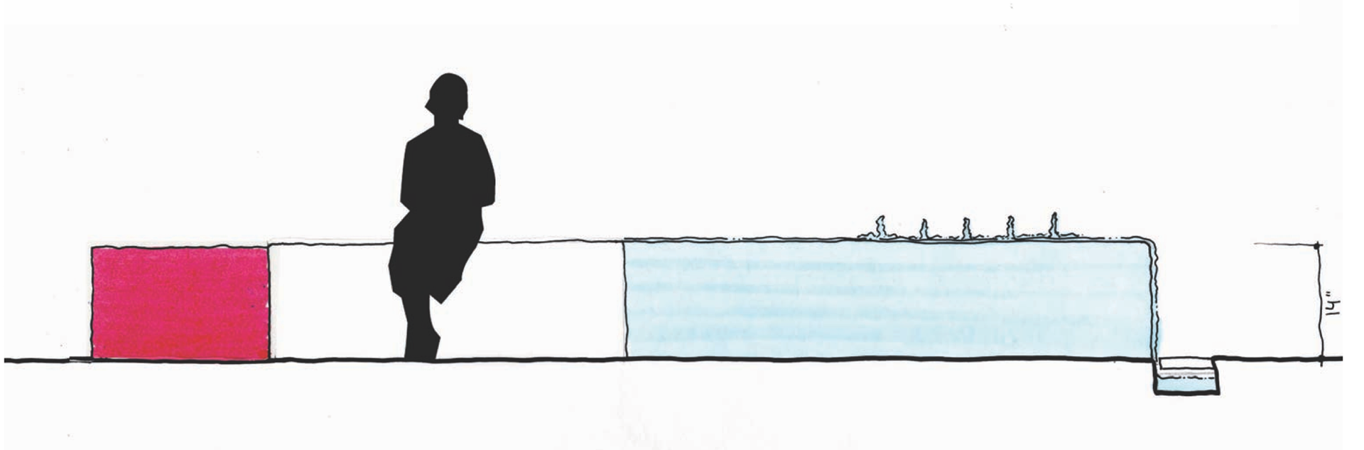 Olive Street fountain concept sketch