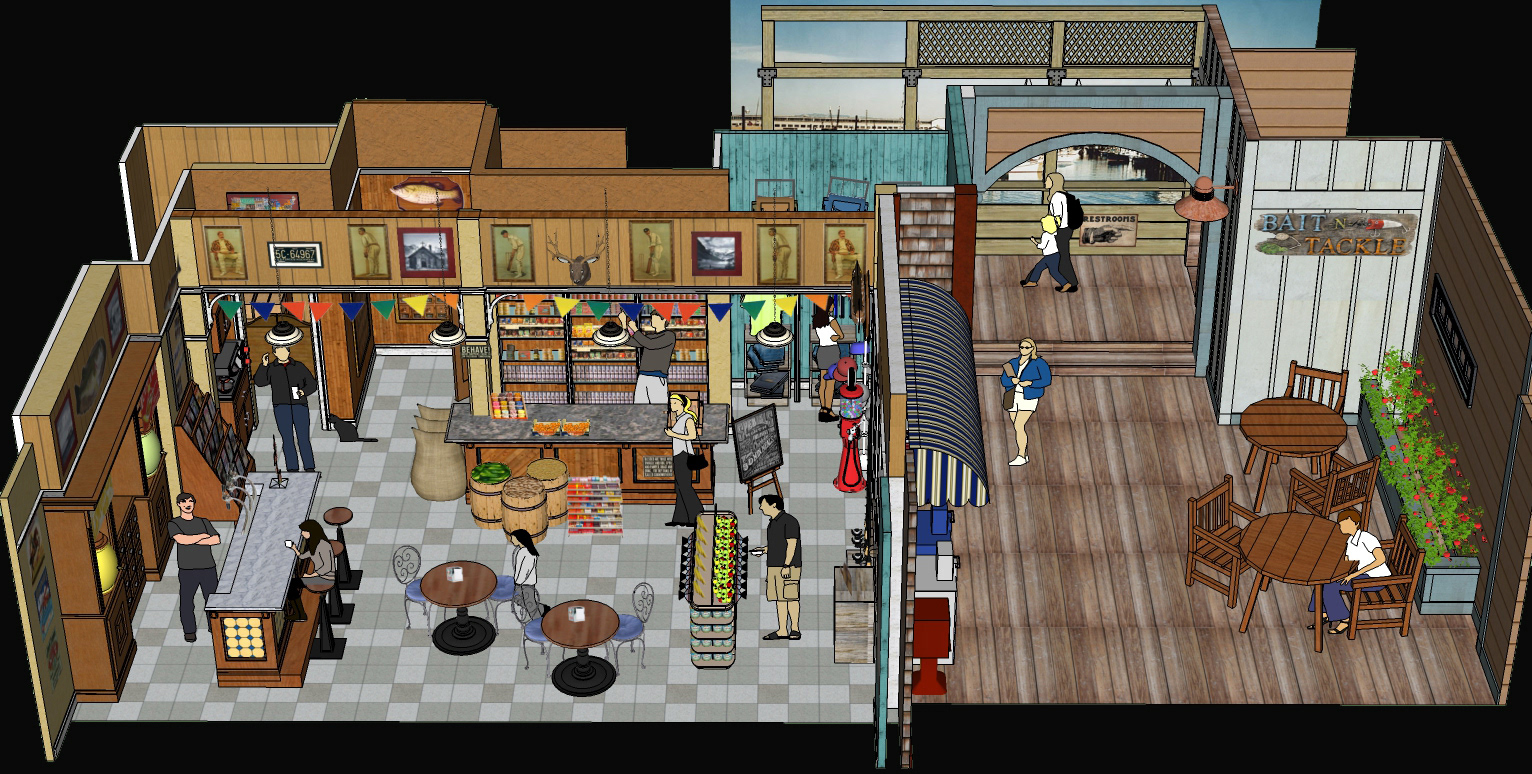 3D model of country store