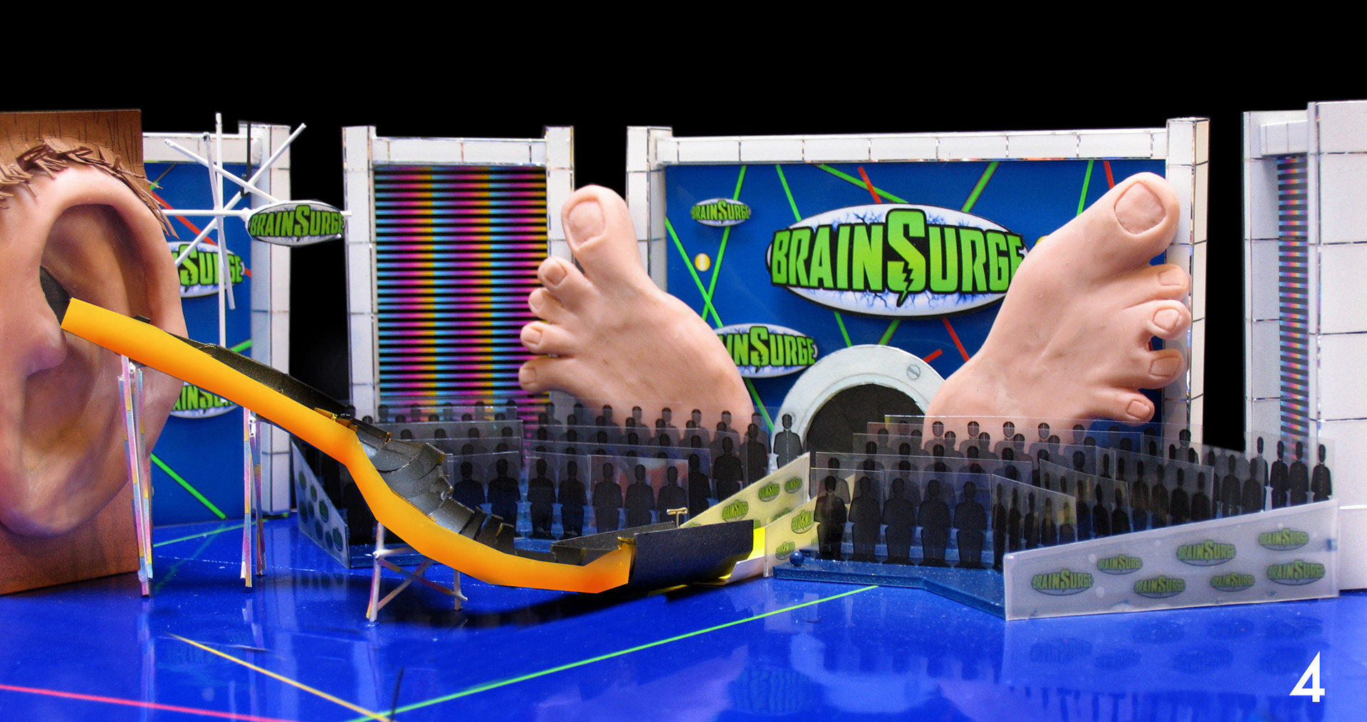 model of slide and feet