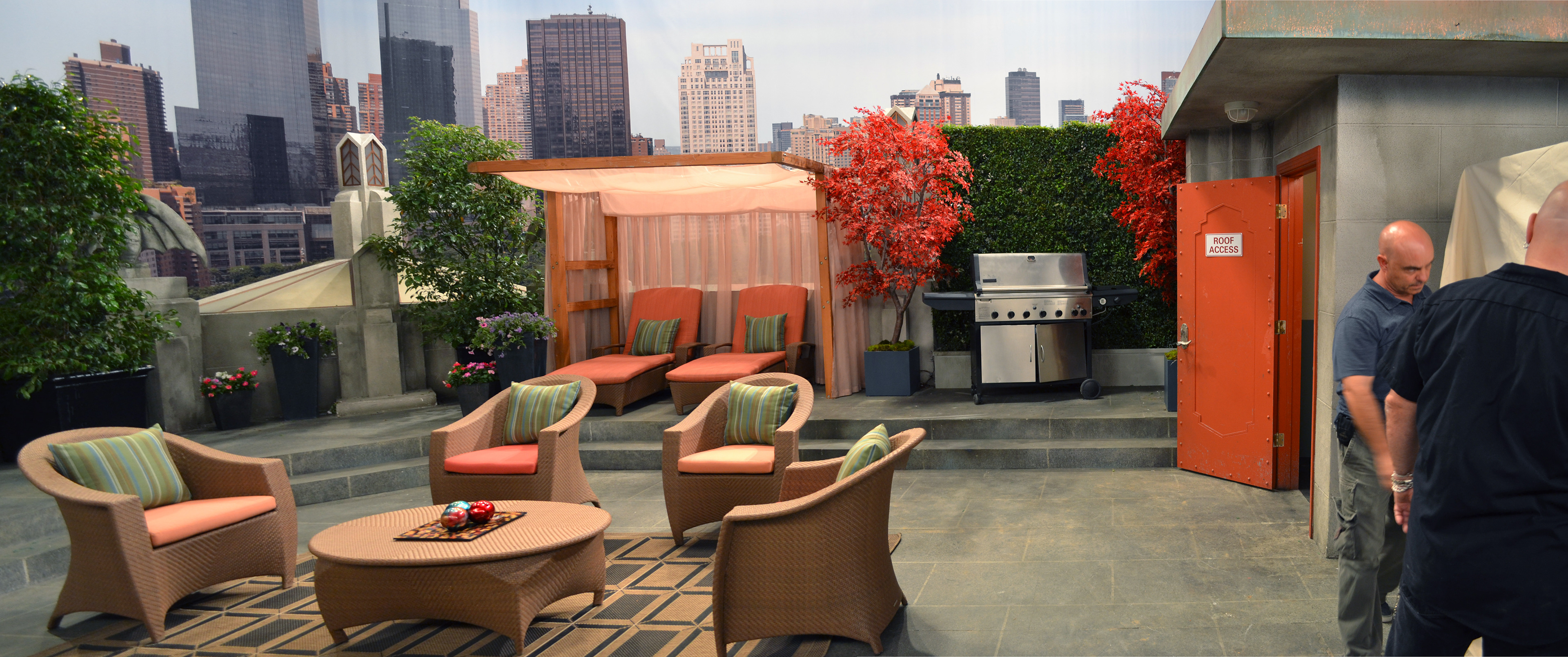 Art Deco apartment building rooftop