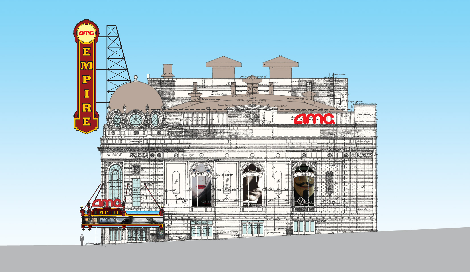 new signage for historic theater