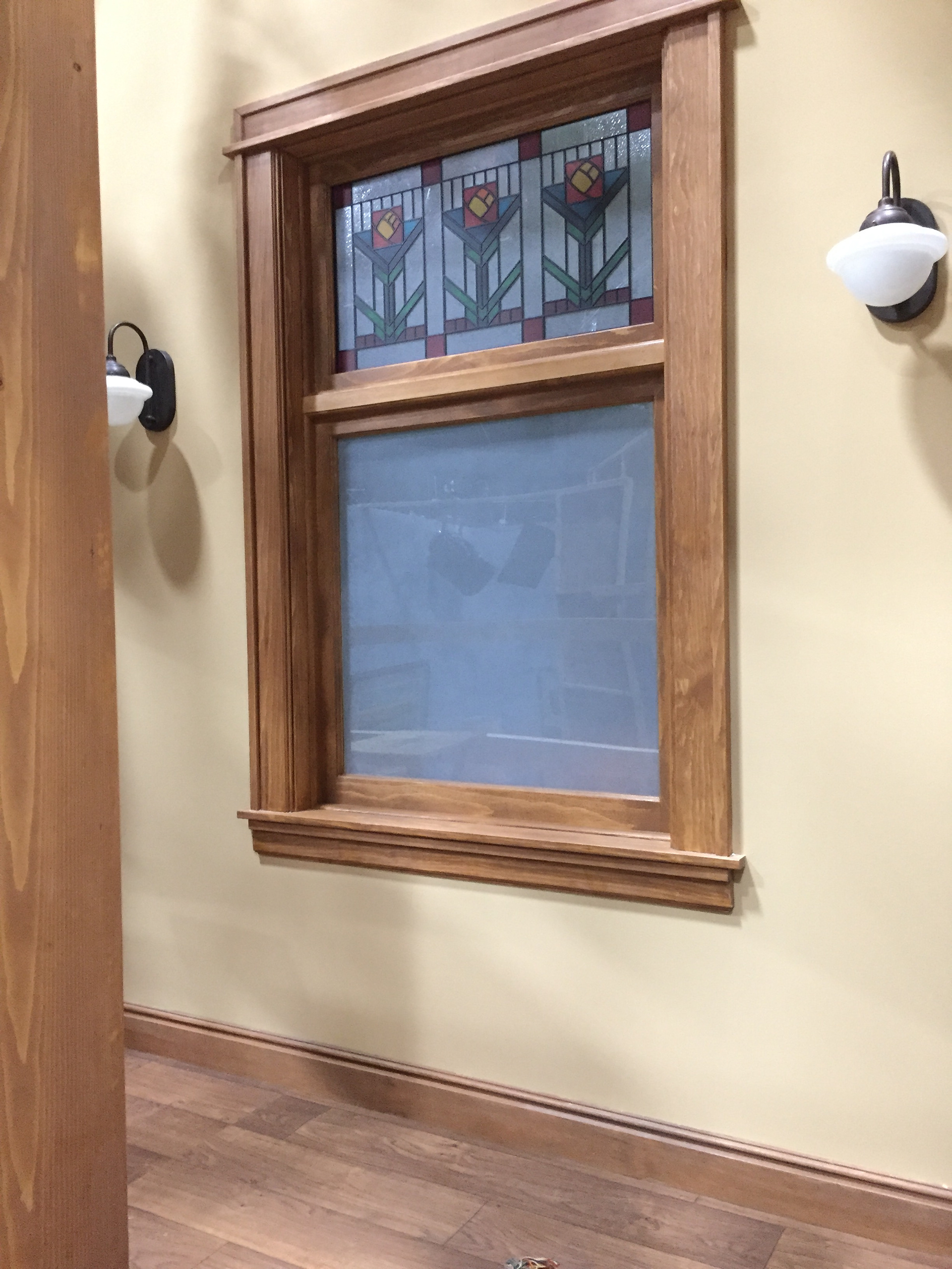 faux stained glass window