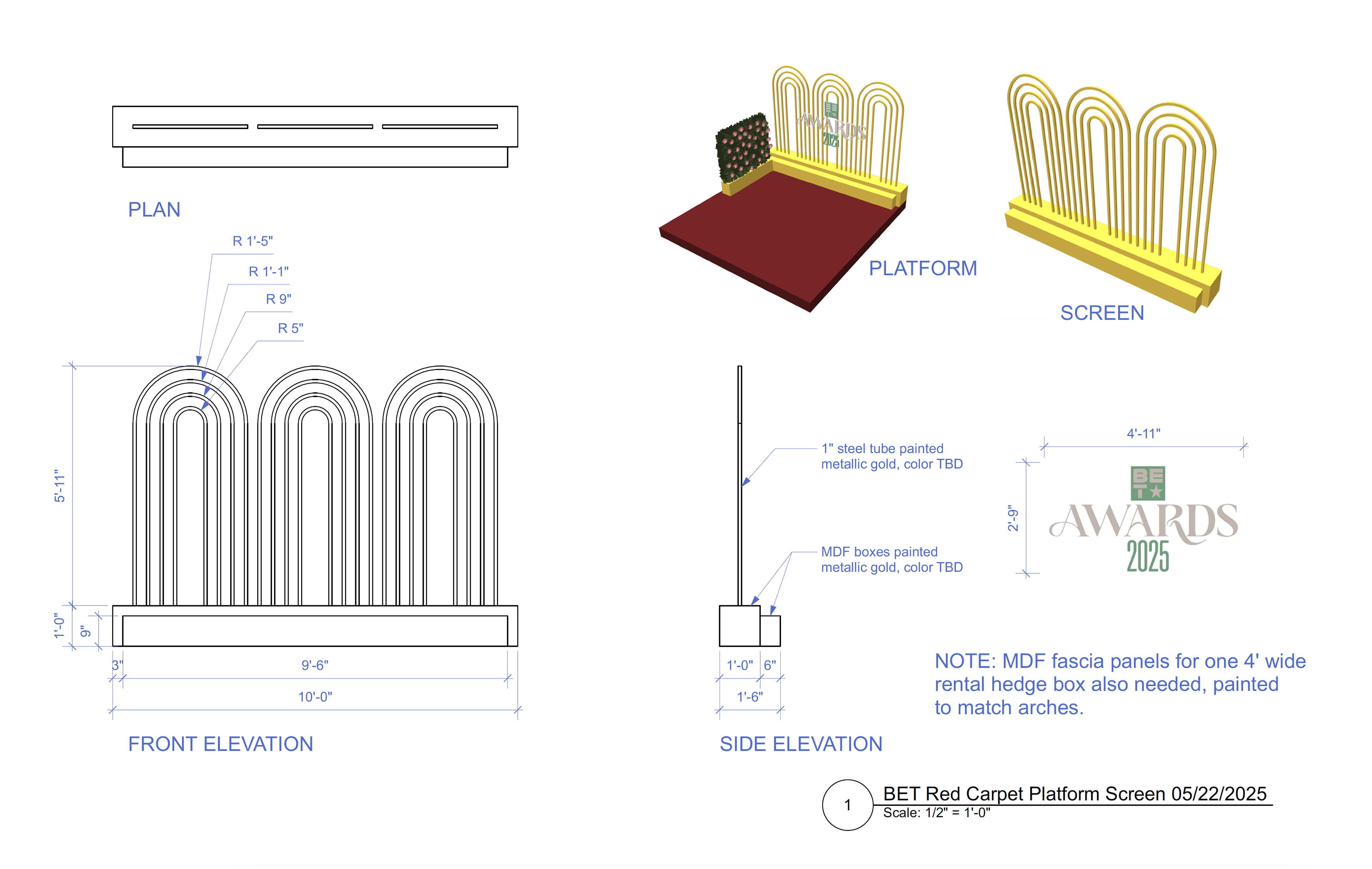interview stage plan & elevations