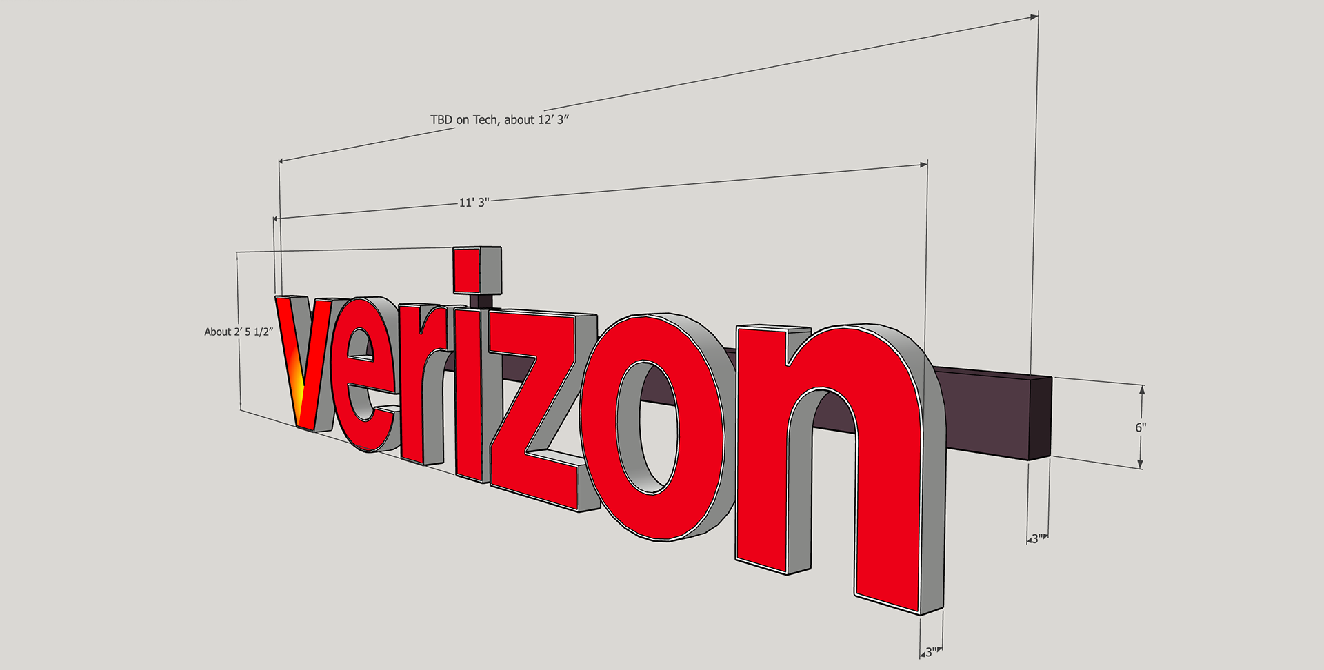 3D model of sign