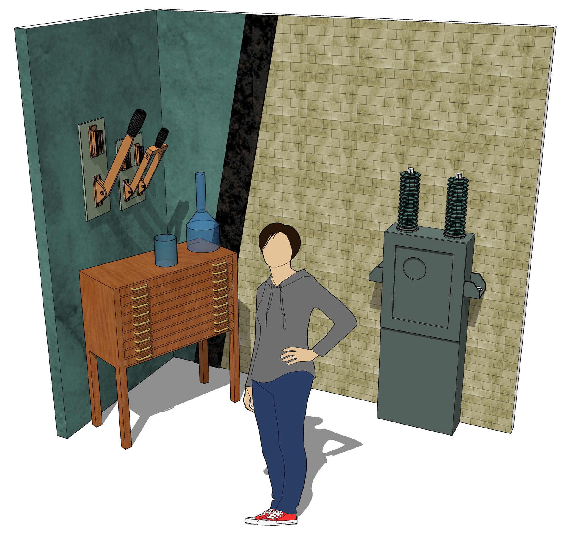 3D model of contestant interview set