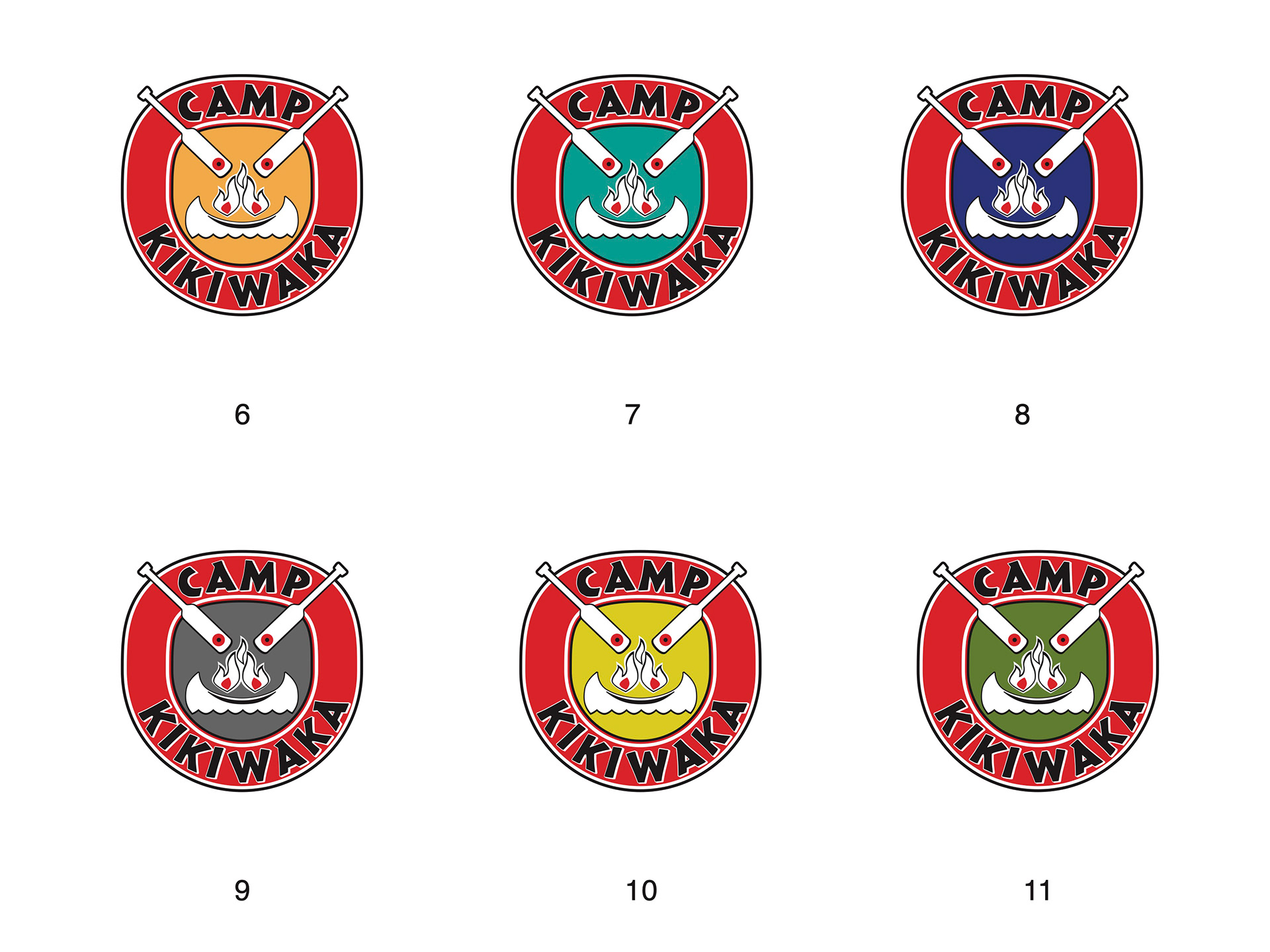 Camp Kikiwaka logo color options