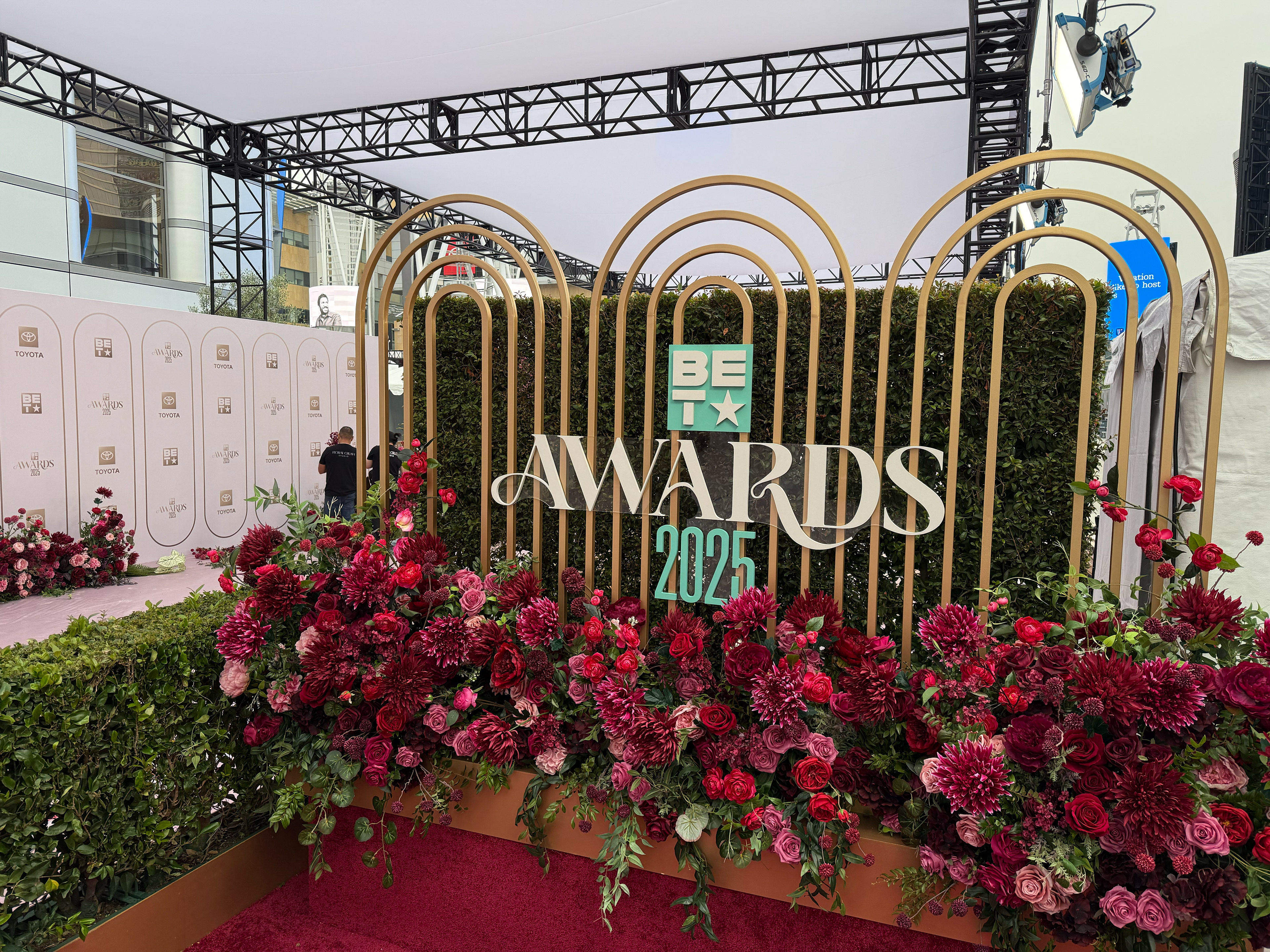 interview stage on red carpet