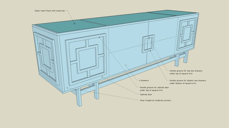 credenza axonometric
