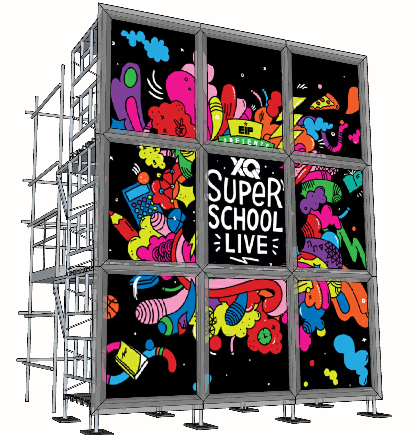 3D model of message wall