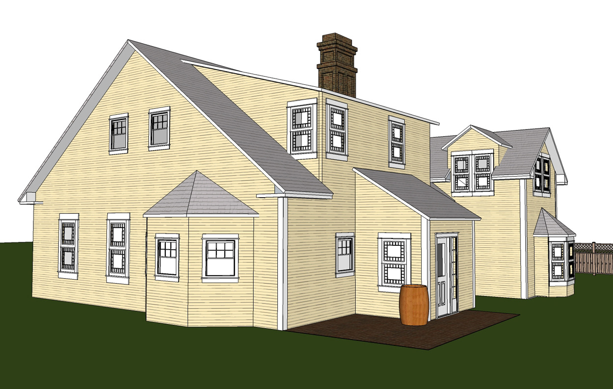 3D model study of rear of house