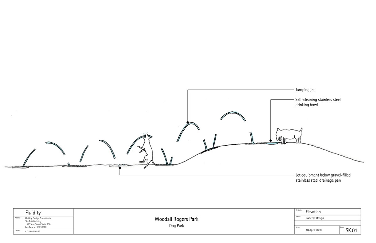 dog park fountain concept sketch