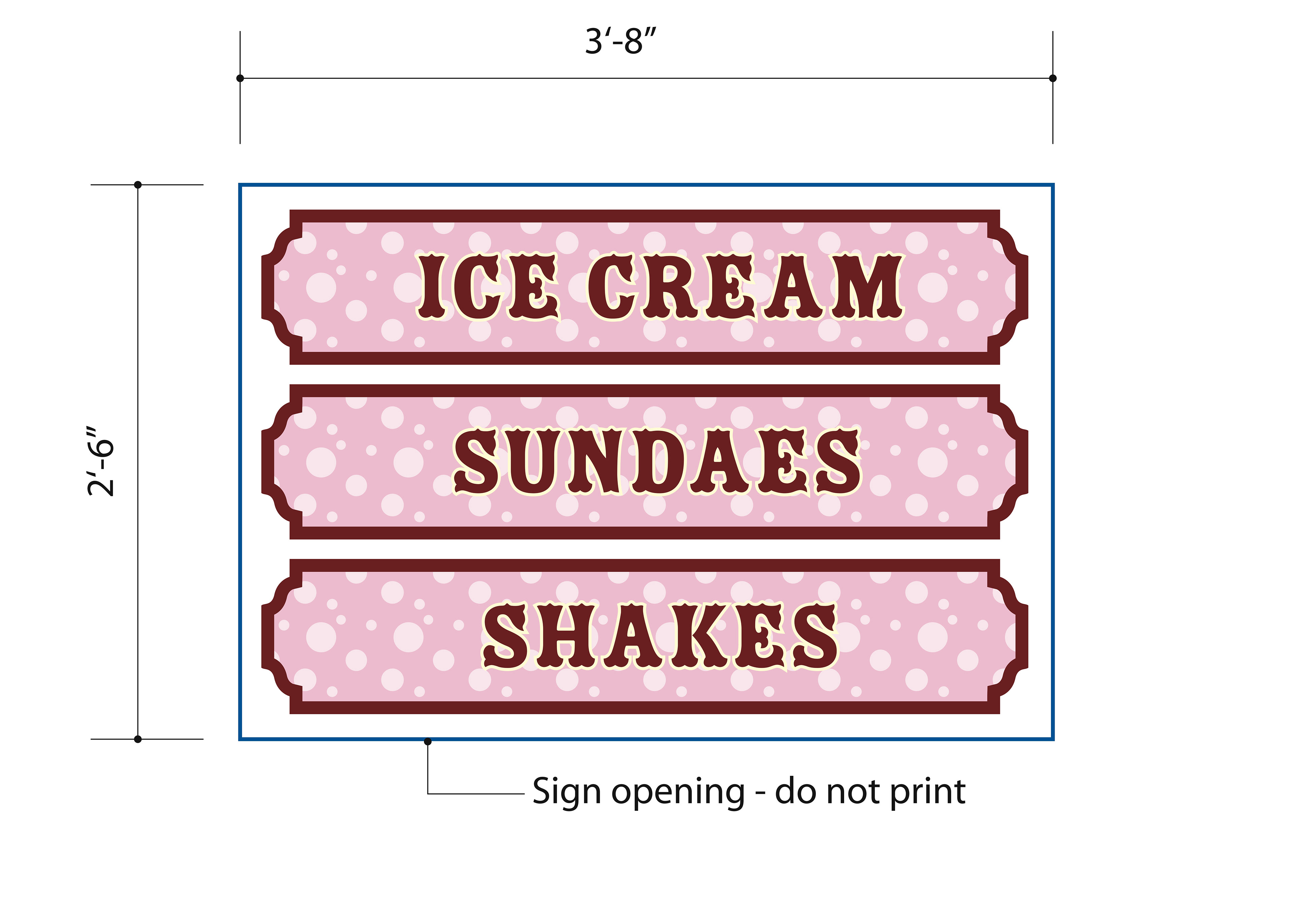 ice cream shop signs