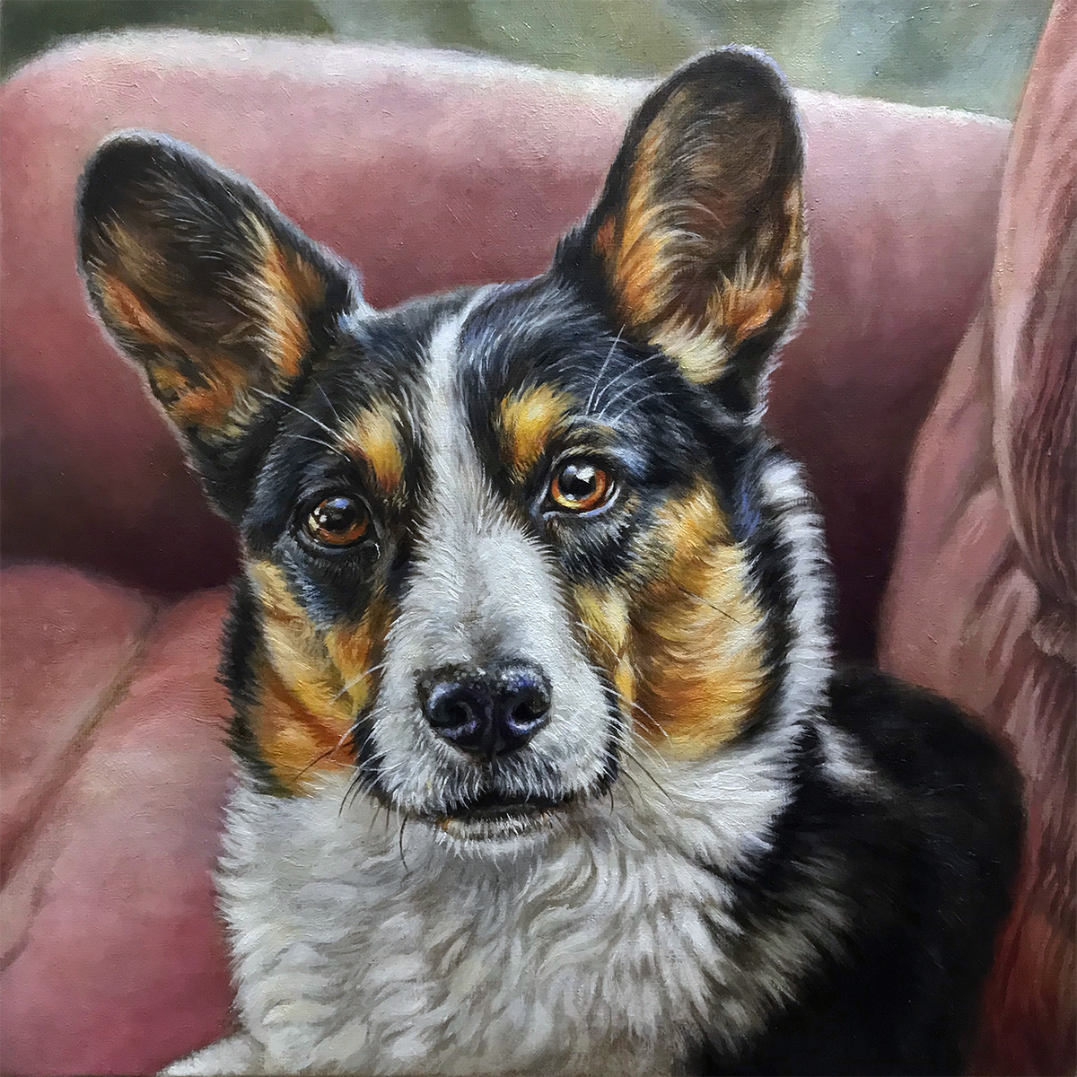 “Rufus”, 10x10in., oil on linen on panel