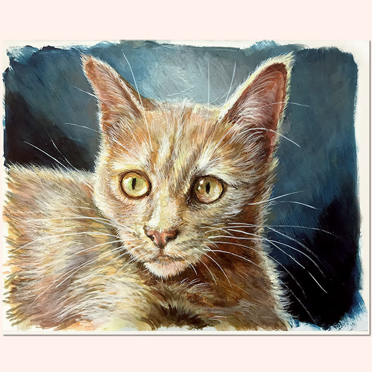 “Coral”, 4.25x5.5in., acrylic on hot pressed watercolor paper