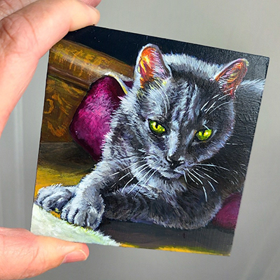“Lumpy (ver. 2.0)”, 4x4in., acrylic on panel