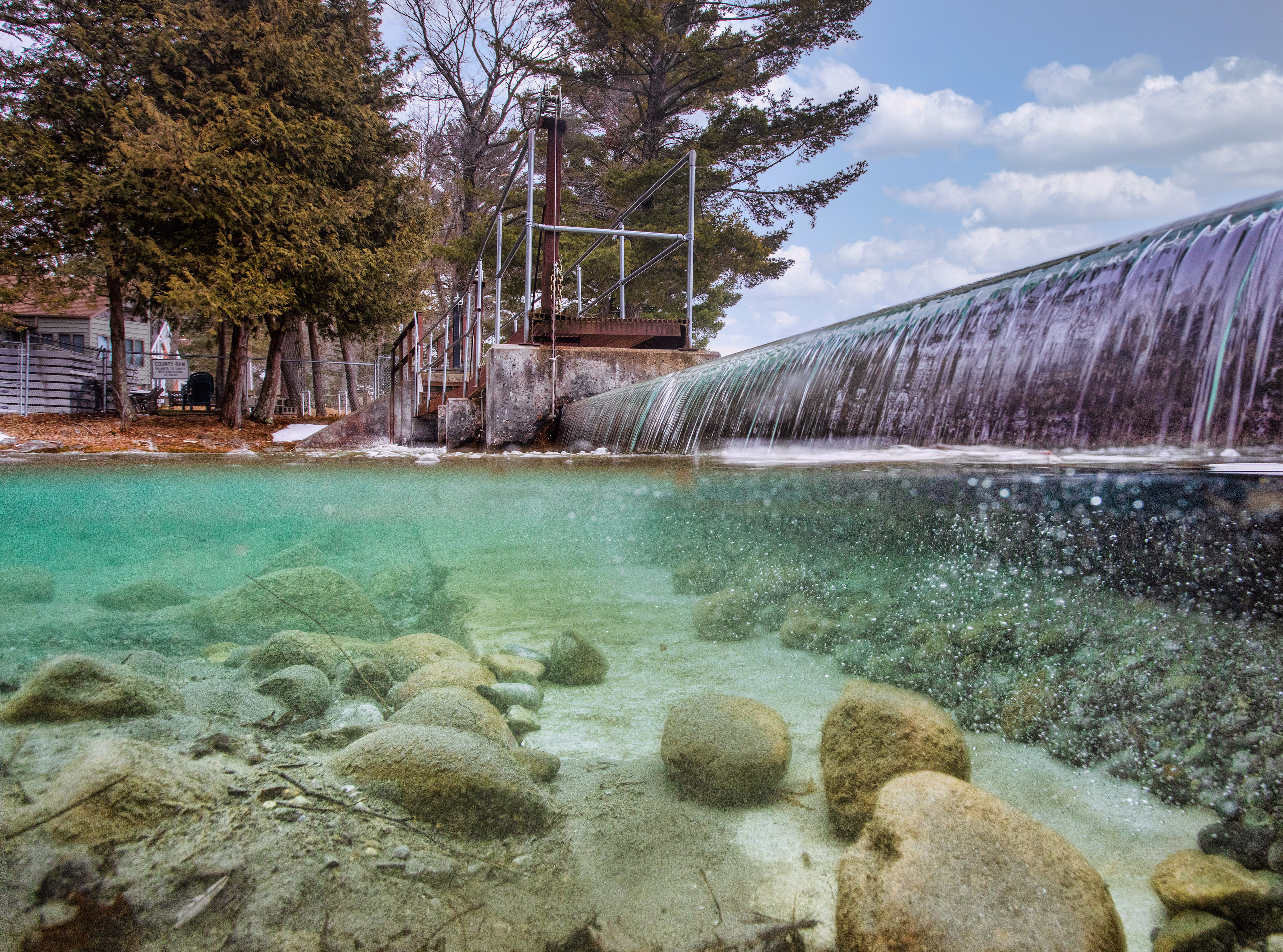 Cut River Dam, Higgins Lake, Michigan