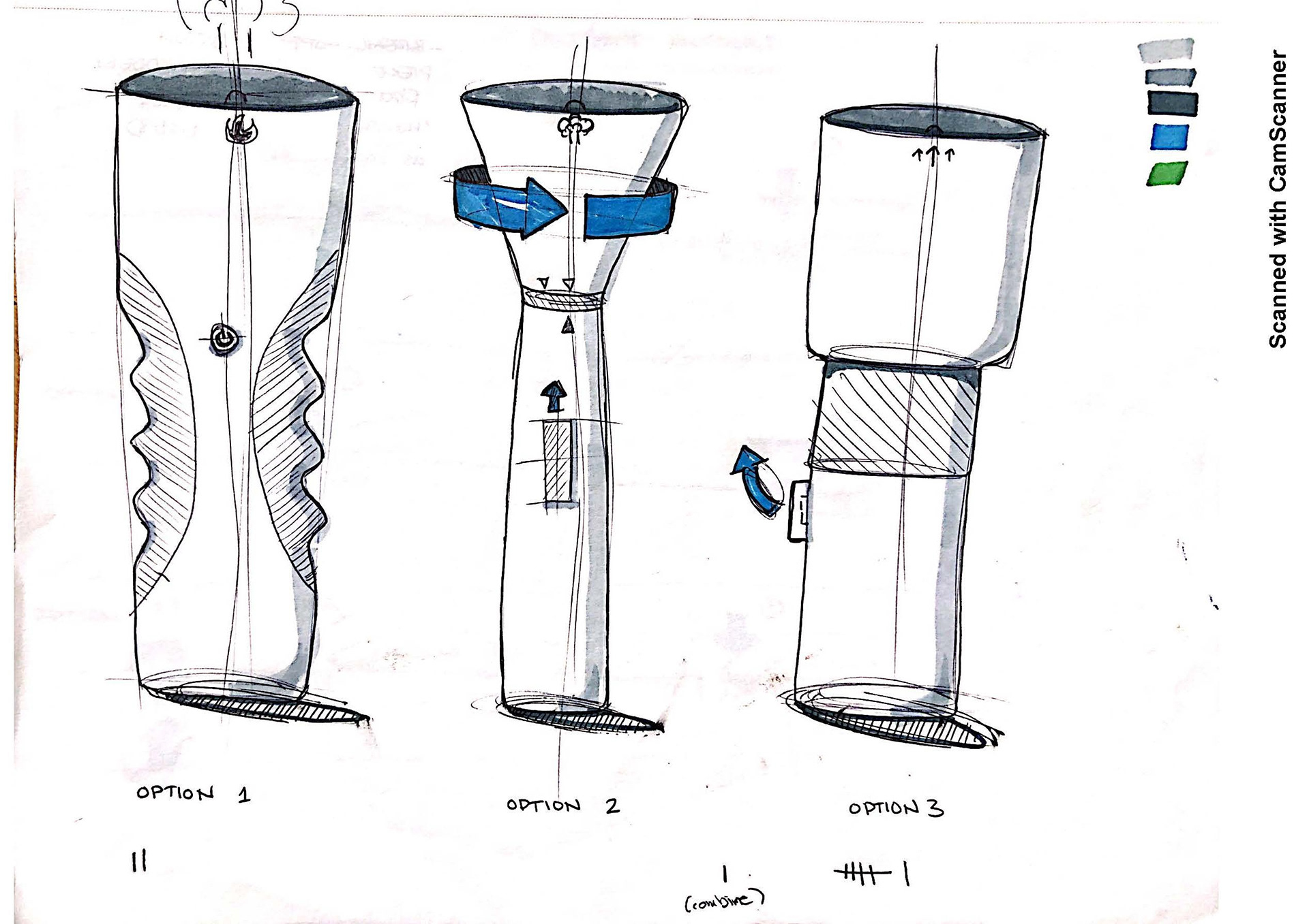 Sketches of the 3 Models Tested